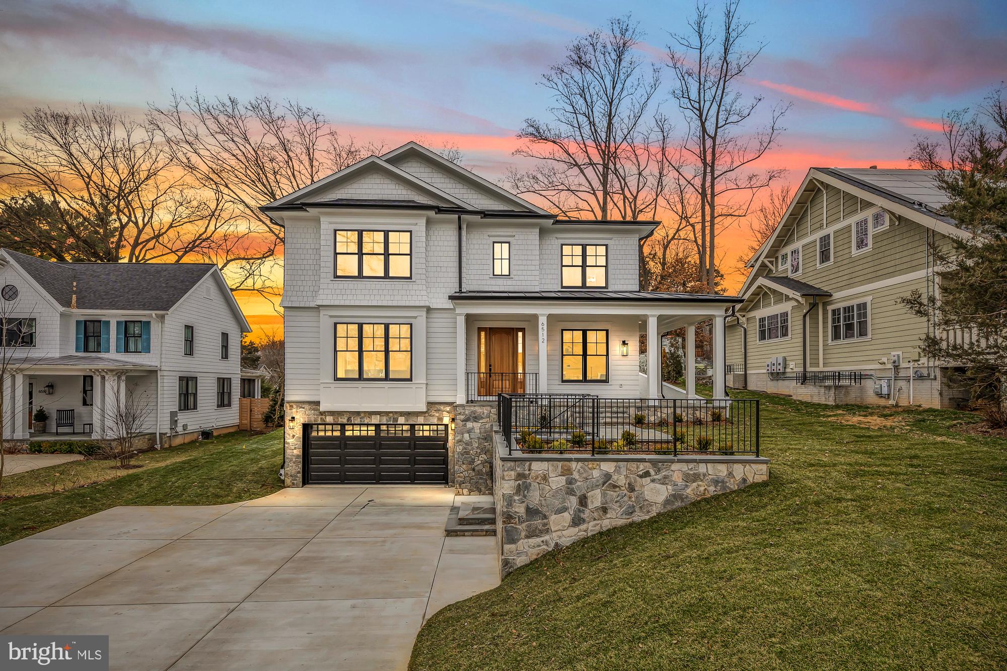 Open House Cancelled for Saturday 2/10.
Welcome to this stunning, brand-new residence nestled on a sprawling 12,000+ sq ft lot, boasting approximately 6,000 sq ft of opulent living space. Meticulously crafted in collaboration with Stipp Builders and Lapp Architects, this home offers an exquisite blend of luxury and craftsmanship.

Upon arrival, you are greeted by a charming wrap-around flagstone front porch, setting the tone for the elegance that awaits within. As you step inside, the grandeur of the home unfolds with soaring 10 ft. ceilings adorned with intricate trim detail, a private office, and a spacious living room featuring coffered ceilings. The adjacent grand dining room, connected to the butler's pantry, leads seamlessly to the expansive gourmet kitchen, creating a perfect flow for entertaining.

The heart of the home lies in the open concept kitchen and great room, ideal for hosting and socializing. Equipped with a generous center island, the kitchen is a culinary haven, while the adjoining family room, complete with a fireplace, opens to a delightful flagstone patio and a captivating screened-in porch, featuring a stunning stone fireplace - an idyllic space for casual gatherings and game nights. The porch overlooks the expansive backyard, offering a serene retreat. Completing the main level is a walk-in pantry, coat closet, powder room, and an elevator providing accessibility to all three floors.

Upstairs, four bedrooms, each with its own en suite bathroom, await along with two linen closets and a conveniently located laundry room. The primary bedroom is a true sanctuary, featuring elegant trey ceilings, two generous walk-in closets, and a luxurious bathroom retreat with a spa-like oversized shower, soaking tub, and a private water closet.

The lower level of the home features a spacious recreation room with a wet bar, an additional bedroom, a full bathroom, an exercise room, and ample storage space. A mudroom with custom built-ins, a two-car garage, and an elevator servicing all floors further enhance the convenience and functionality of this exceptional residence.

Conveniently located with easy access to VA & DC, this home also offers proximity to the scenic paths of the C&O Canal, the charming restaurants of MacArthur Plaza, and more. Boasting a prime location within the Walt Whitman High School Boundaries, this home epitomizes the perfect fusion of luxury, comfort, and convenience.