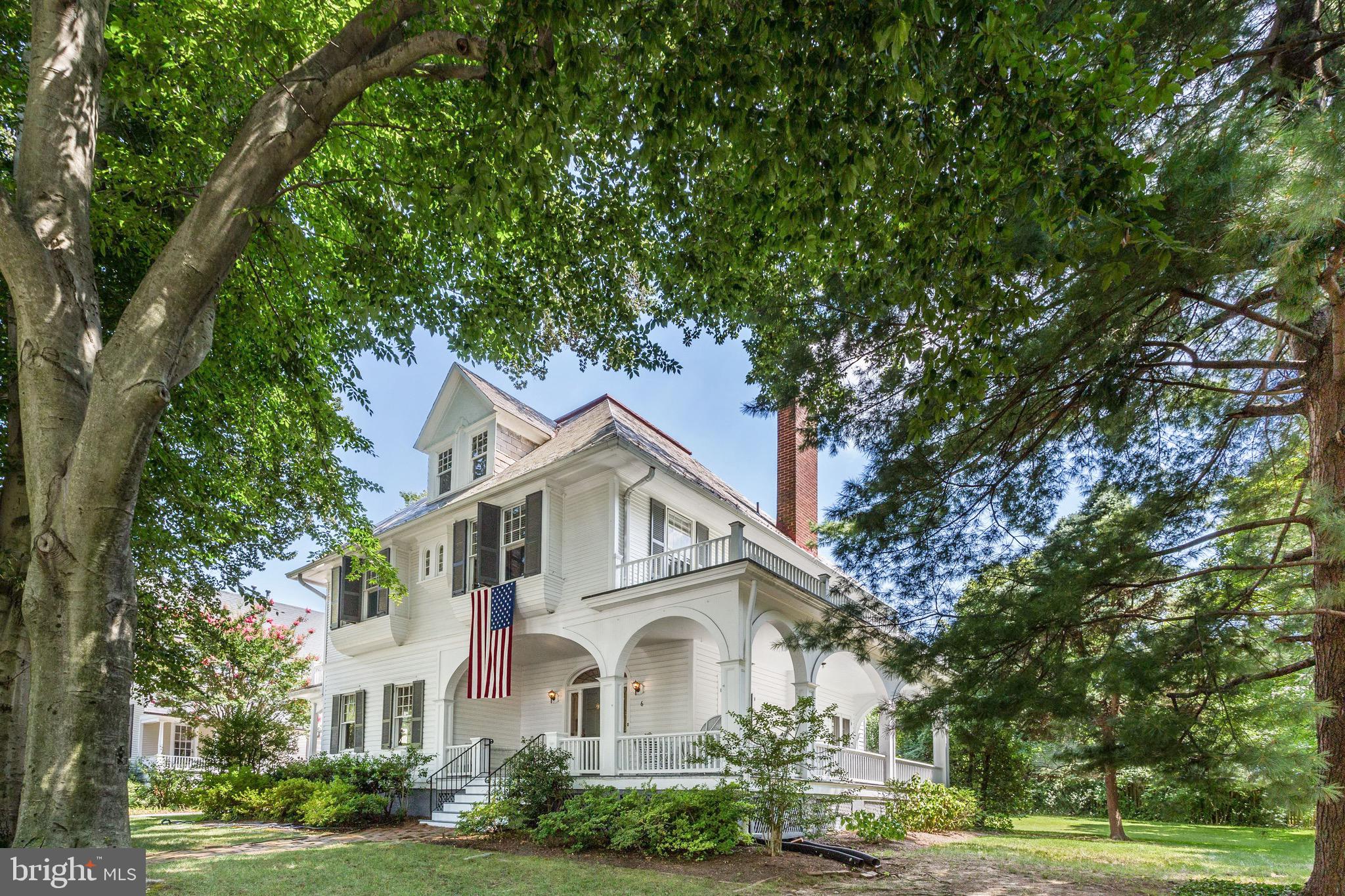 NEW PRICE! Neighborhood treasure! One of the preeminent homes of historic Chevy Chase Village, this 1895 jewel is now available for sale for the first time in nearly 50 years! Captivating Queen Anne facade with wrap-around porch surrounded by 1/3 acre of land. Sun-drenched main level has 9.5' ceilings and features grand-scale living and dining rooms, kitchen with breakfast room, mud room, and family room, all of which walkout to surrounding porches and the expansive, south-facing backyard. 7 bedrooms and 3 baths up, 2-car garage and driveway, 115' street frontage, abundant historic charm!