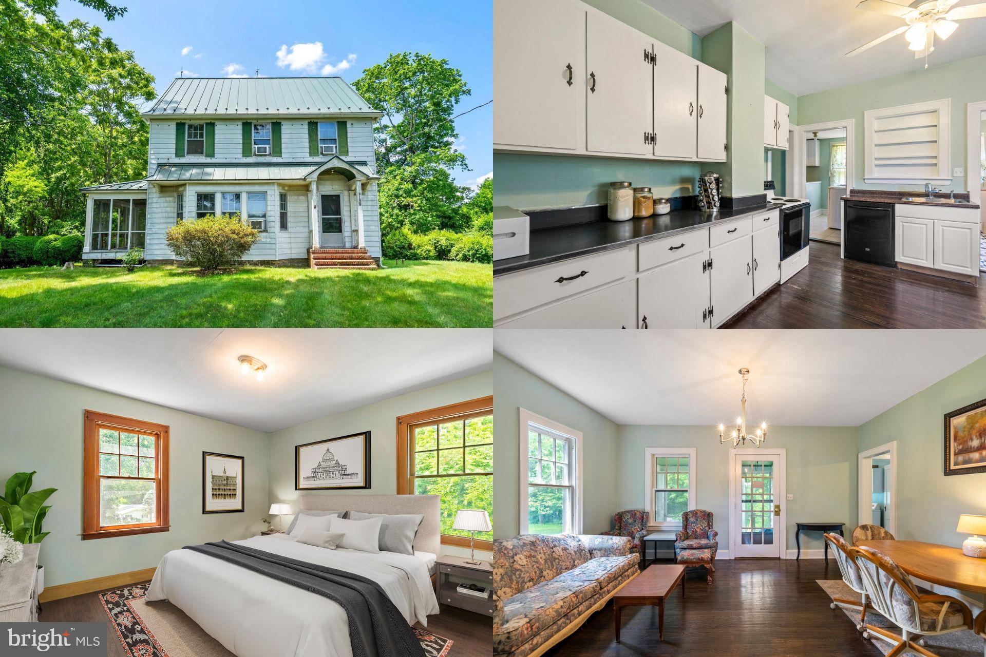 Gorgeous Federalist Style Farm House nestled on 3 private acres! This home was built in the 1930's and boasts many unique features seldom found. Original oak hardwood flooring recently sanded, stained and sealed throughout, 2 stairways that conjoin from the foyer & kitchen to upper level of home. Built in ironing board & shelving in kitchen, 10' ceilings, 4 upper level bedrooms, spacious attic loft with cedar closet, 2 full bathrooms, 2 screened in porches, side deck, full unfinished basement cellar with walk up to backyard. Property backs to evergreen trees. Hall Creek runs around property. Home has right of way in Deed to enter/exit from Baker St. if desired. No HOA! Easy commute to DC, Northern VA & Beltways. Some of the recently completed updates are: Roof, gutters & downspouts, refinished flooring, side deck, electric panel, outdoor & basement railing, cellar & back doors, whole home painted, hot water heater. ** Accepting Back up Offers **