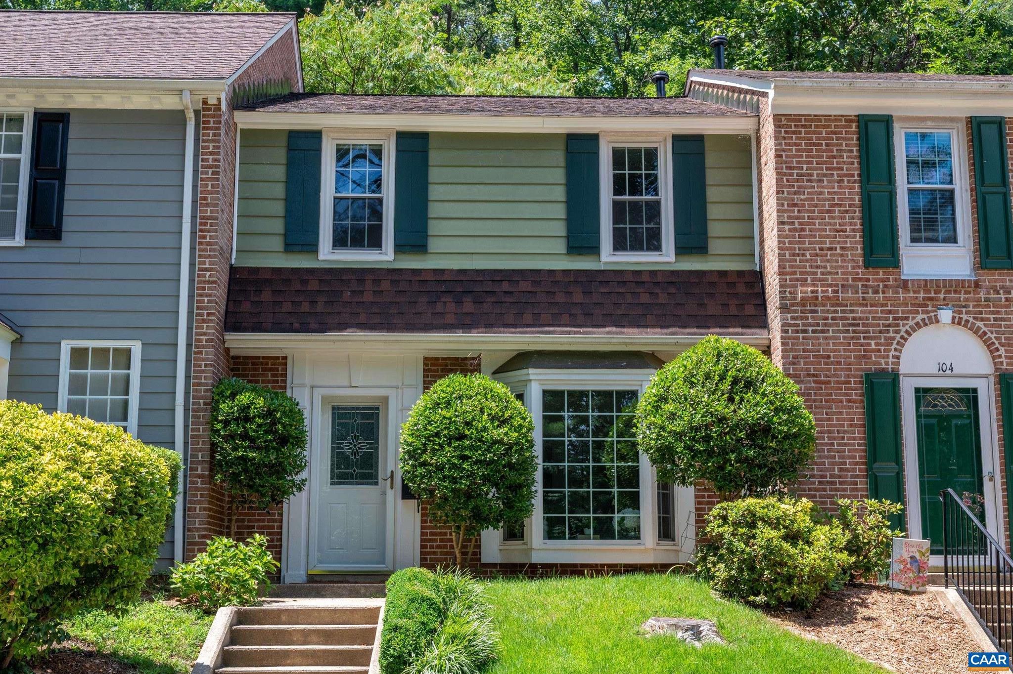 Welcome home to this conveniently located 3-bedroom home just minutes from Downtown Charlottesville, UVA, Azalea Park, and Wegmans. This well-maintained townhome features 3 bedrooms, 1.5 baths, beautiful floors, a spacious kitchen, a bright living room with a bay window, and a generously sized primary bedroom. The landscaped backyard offers a large deck, garden area, mature trees, and added privacy?perfect for relaxing or entertaining. The HOA covers yard maintenance, roof, gutter cleaning, playground, sidewalks, parking, snow removal, and trash ? offering low-maintenance living in a fantastic location.,Formica Counter,Wood Cabinets