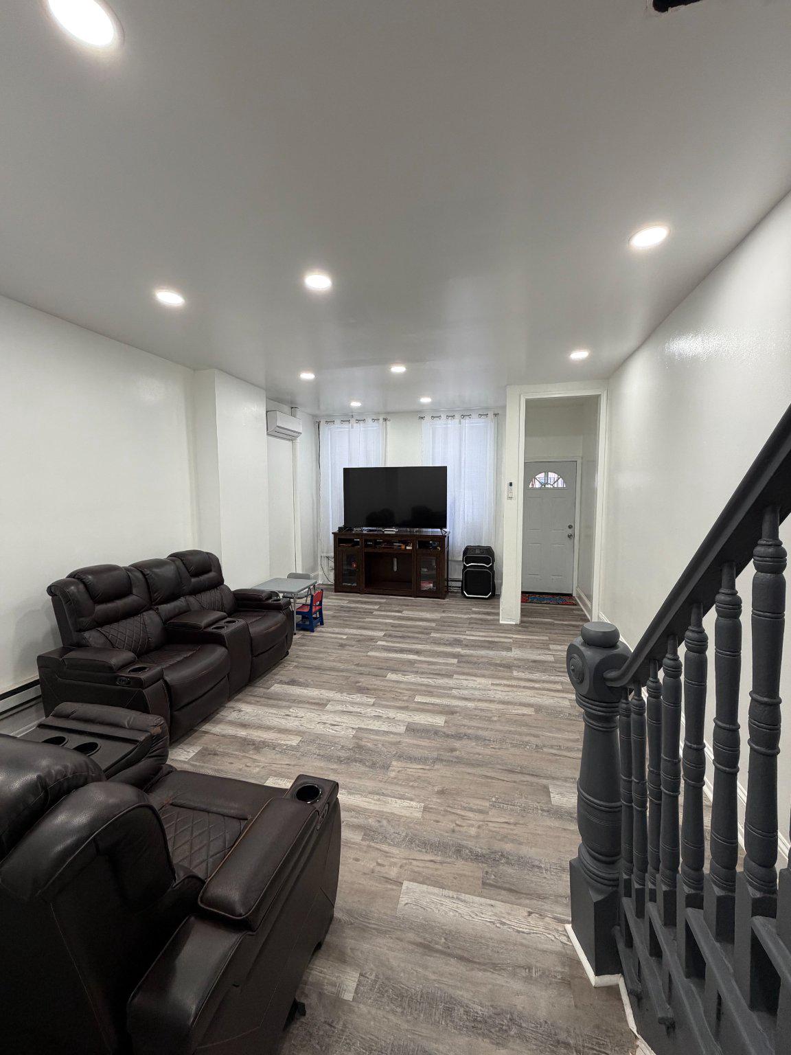 Welcome to 2019 E Elkhart Street, a spacious Port Richmond row home offering flexible living space, three full bathrooms, and a finished basement. The seller has completed many recent improvements, including a fully renovated second-floor bathroom, fresh interior paint, and updated finishes. The main level features a traditional straight-through layout with living room, dining room, kitchen, and full bathroom. Upstairs offers three bedrooms and a beautifully updated full bathroom. The finished basement adds valuable usable space with a large tiled family area, bonus room/home office, laundry area, and third full bathroom. Additional features include ductless mini-split heating/cooling, leased solar panels, and low taxes due to the current Homestead Exemption. Conveniently located near public transportation, shopping, and major roadways.
