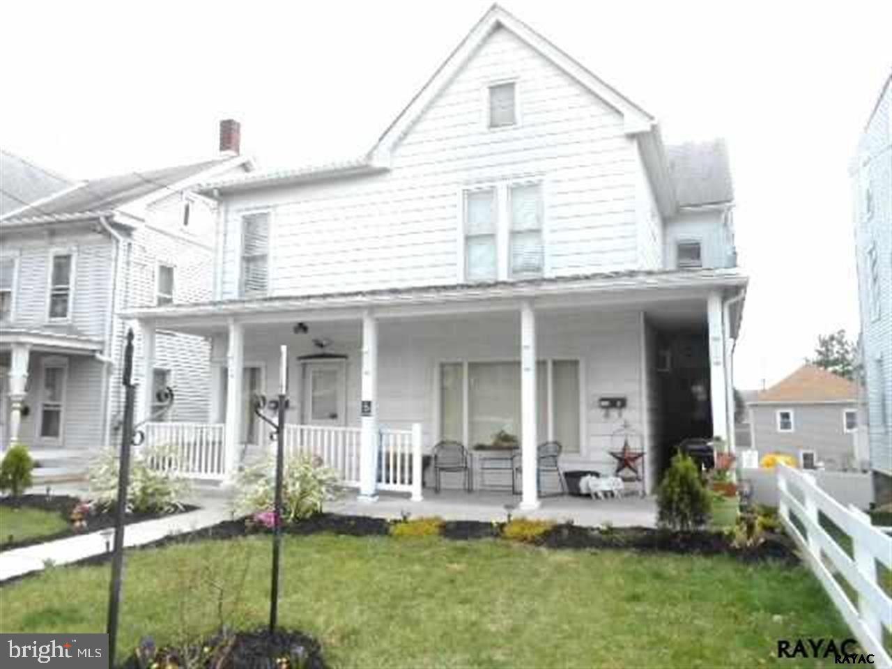 1st flr OFC including furniture & apt above, hdwd flrs, ceramic flr, 2-car GAR & additional off-street parking, BSMT storage, newer furnace, commercial wiring, 2 sump pump pits, laminated foyer & KIT, chair rails, 3 A/C units, large BSMT storage area w/ shelves.