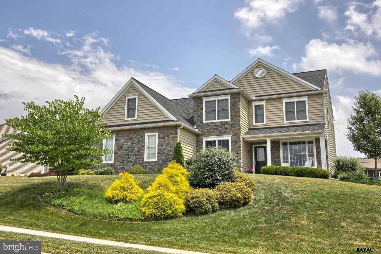 Perfect!  Convenient locale, 9ft ceilings, archways, picture-framing in DR & FR, granite, maple cabinets, deck, FP w/ tile surround, glass doors to Den, MSTR suite, ceramic flrs, fan boxes thru-out, radon pipe, emergency window, carrier furnace & AC, beautifully landscaped EG Stoltzfus home.