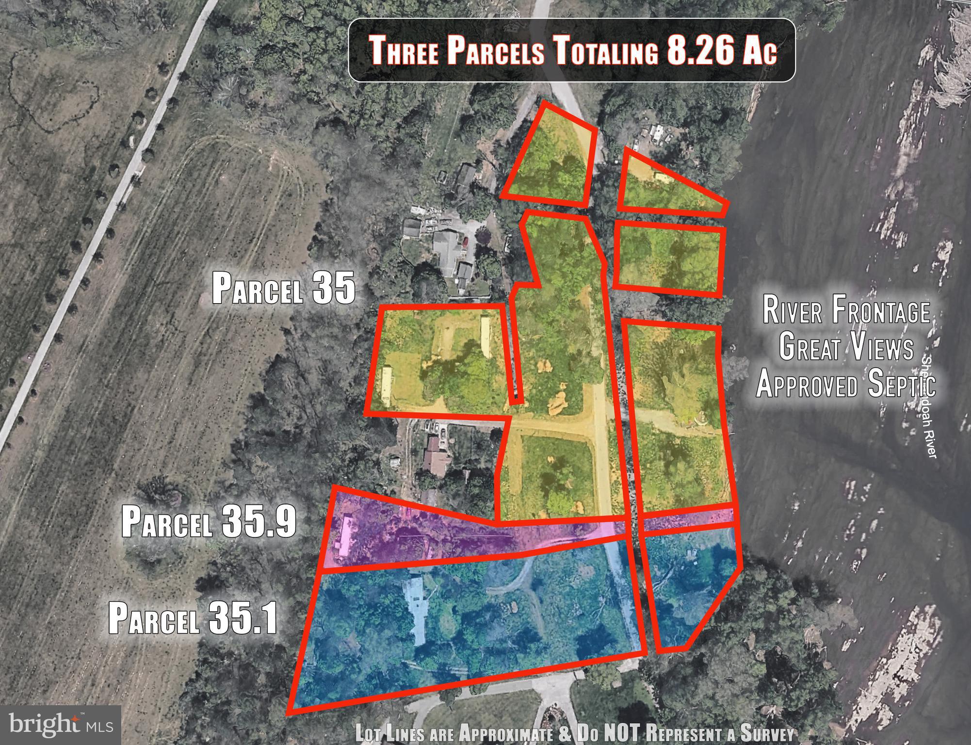 8.26 Acres of Riverfront Land on the Shenandoah River – Charles Town, West Virginia

Rare opportunity to own 8.26 acres of riverfront property along the scenic Shenandoah River in Charles Town, West Virginia, offering the perfect blend of privacy and convenience. Comprised of three separate parcels, this unique property features two potential building rights with county-approved perc sites for 3-bedroom Eljen septic systems, making it an excellent opportunity for a private estate, family compound, or investment.

Enjoy breathtaking river frontage, abundant wildlife, and endless outdoor recreation, all while being just minutes from shopping, dining, schools, and commuter routes. Portions of the property are located within the flood zone, providing a balance of waterfront beauty and development potential.

This one-of-a-kind property is available as a whole or as individual parcels. See separate listings for additional purchase options. Don't miss the chance to build your dream home on one of the area's most distinctive riverfront properties.