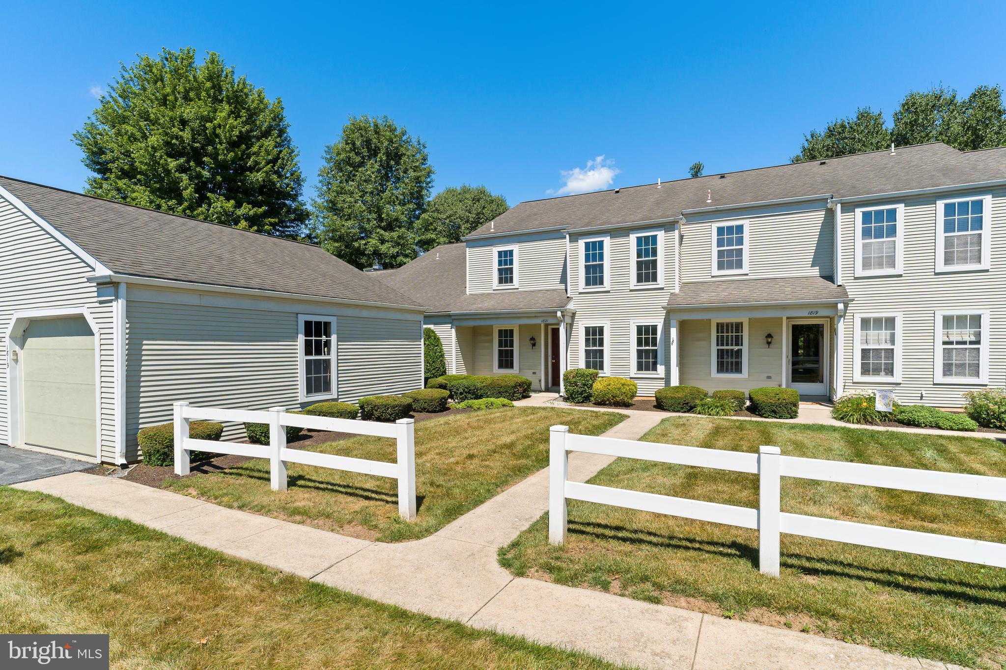 Welcome to this highly desirable Hampton model in the sought-after Rockledge subdivision of Derry Township!  (Derry Township Schools)This well-maintained, move-in-ready townhome offers 3 bedrooms and 2.5 bathrooms, along with a bright and inviting sunroom that provides additional living space and showcases beautiful views of the surrounding farmland—creating the perfect setting for relaxing, enjoying your morning coffee, or entertaining guests.

The cozy living area features a gas fireplace, adding warmth and charm to the home. The versatile first-floor bedroom can easily serve as a den, guest room, or home office to fit your lifestyle. Upstairs, you'll find two spacious primary suites, each featuring their own private full bathrooms, offering exceptional comfort and privacy.

Additional peace of mind comes with a hot water heater replaced in 2024. Enjoy truly low-maintenance living with an affordable HOA fee of just $189 per month, which covers nearly all exterior maintenance, including lawn care, snow removal, and even roof replacement.