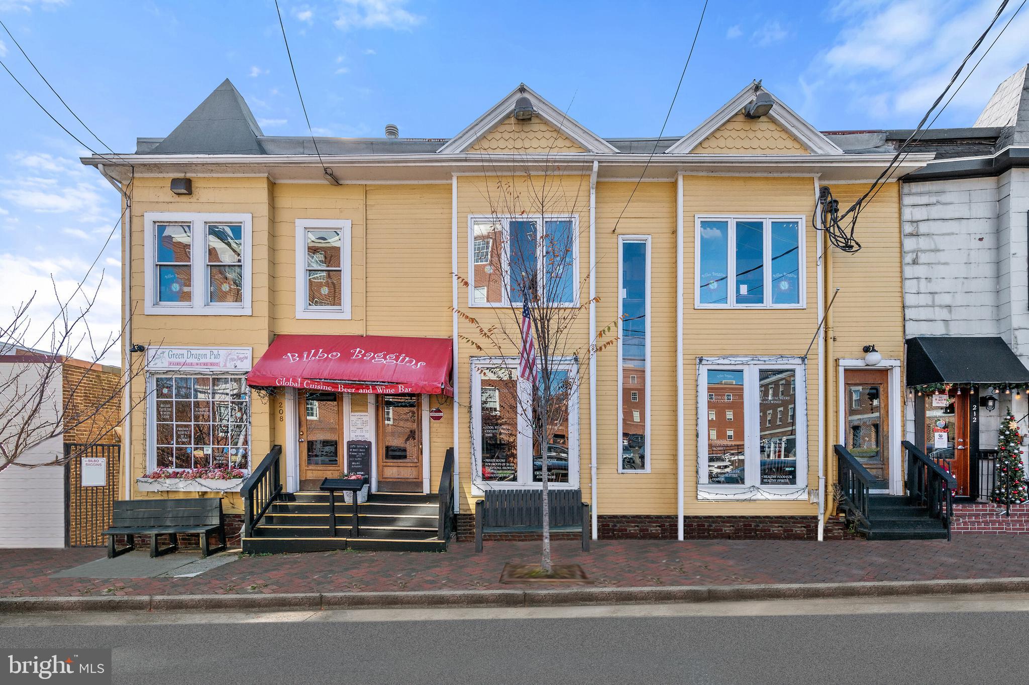 This property is under contract pending Bankruptcy Court approval scheduled for June 15, 2021 @ 9:30am.  Valuable and rarely available commercial property in the Historic District of Old Town Alexandria!  An exceptional opportunity to purchase a unique space with warmth and character that will boost image and morale for any enterprise.  Recently operating as a family-owned restaurant and bar with seating up to 200, this property was known as a cozy, local gathering place with regular local customers.  Would make a great new home for a trend-setting company in web design, graphic arts, architecture, travel, or high-end sales.  Could be perfect for a professional services firm in law, lobbying, insurance, travel, international business, event planning, bridal services, or real estate.  Imagine the charm of hardwood floors and brick fireplaces while boasting your own full bar for corporate entertaining and happy hours!  Ideal location just two blocks from the Potomac River waterfront, Founders Park, and Chart House restaurant, two blocks from the main shopping, dining, and retail destination of King Street, and only three blocks from the Torpedo Factory Art Center and City Marina.  This location is a blend of residential, commercial, and retail and within a short walking distance of all that Old Town has to offer.  Plenty of parking surrounds the property, making it an ideal location for commercial or residential uses.  This offering consists of three properties (206, 208, and 210 Queen St) that are owned and being sold together.  The units are open and conjoined inside, offering nearly 4,000 square feet.