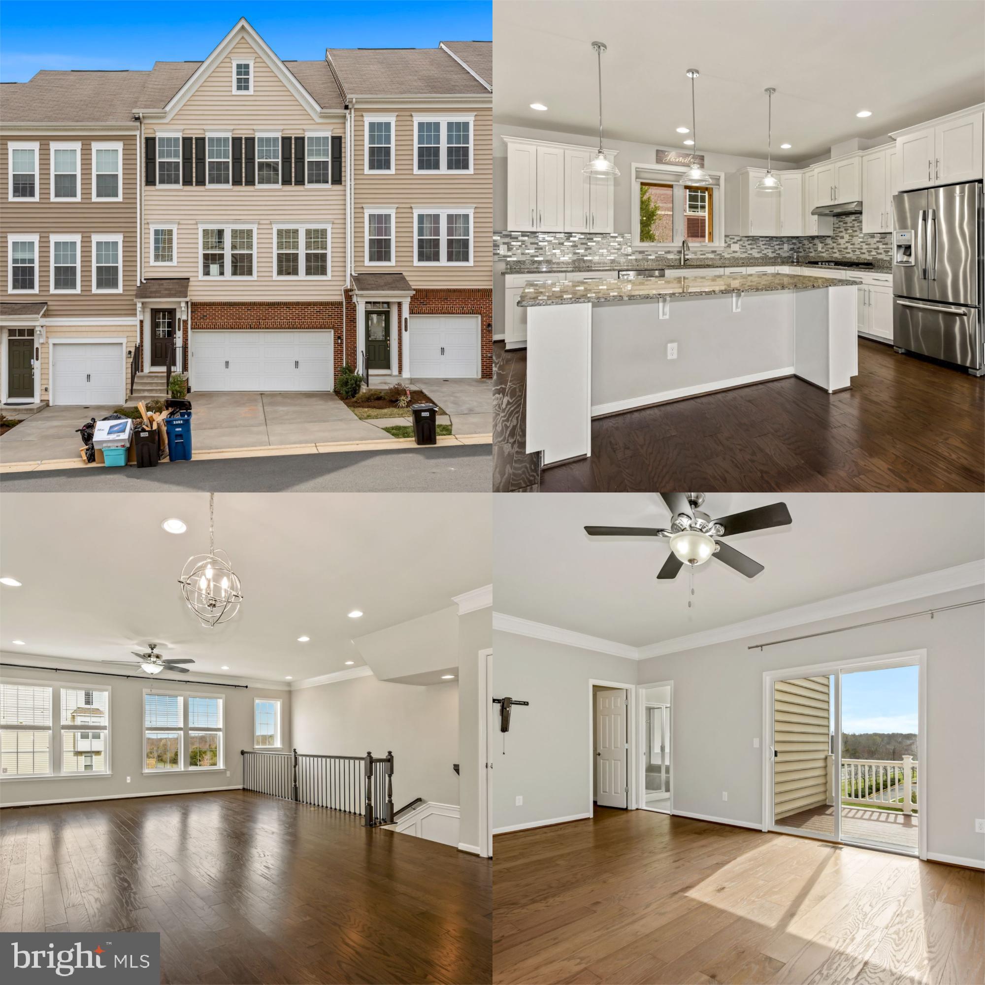 Beautiful like new 3 level townhome with 3 bedrooms 3.5 baths! This townhome features hardwood floors on all 3 levels! A bright and open main level includes a huge kitchen island, stainless steel appliances, backsplash, living room, dining room, half bath, and sun room with access to the deck! Upper level includes the spacious primary bedroom with his and hers closets, built in organizer, primary bath with separate tub & shower, dual granite vanities, and access to another private balcony! In addition to the primary bedroom there are 2 additional light filled bedrooms, a full bath, and a storage room! The walkout basement feature a bonus room, rec-room, full bath, access to the 2 car garage and access to the private fenced in backyard with patio! Easy access to route 7 & 28, just 2 miles away from One Loudoun which features restaurants, shopping, and entertainment! Don't miss out!