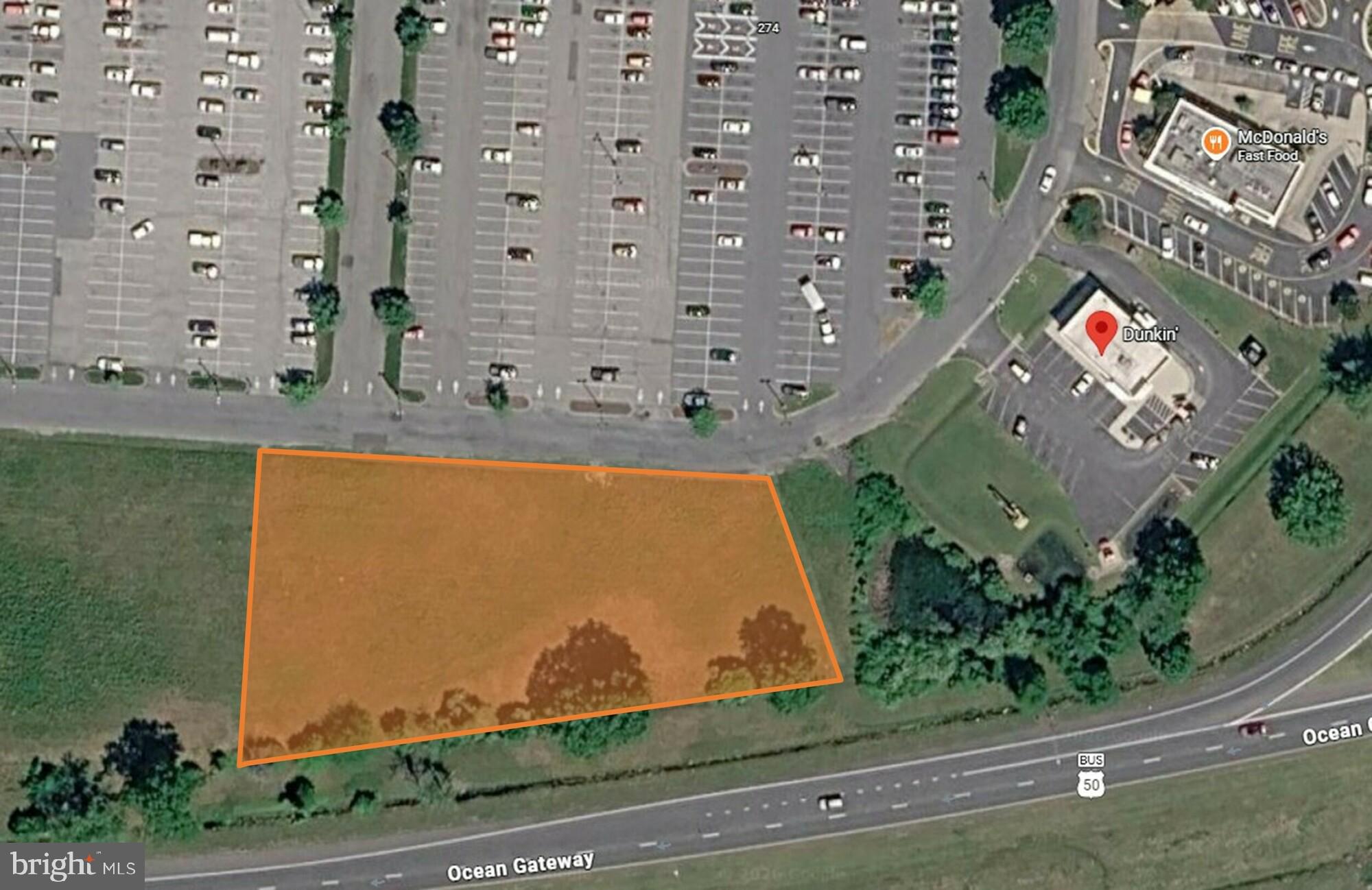 Outparcel of the Shops of Salisbury on Tilghman Rd.

Center is anchored by Food Lion, Ollie's Bargain Outlet, McDonald's, Dunkin Donuts and Dill Dinker's Pickleball.
Business Rt 50 frontage with over 32,000 cars per day
Up To 1.21 additional adjacent acres available
Ground Lease is $45K per acre, per year with utilities at the site
Build to suit options are available for the right Tenant- Inquire with Broker