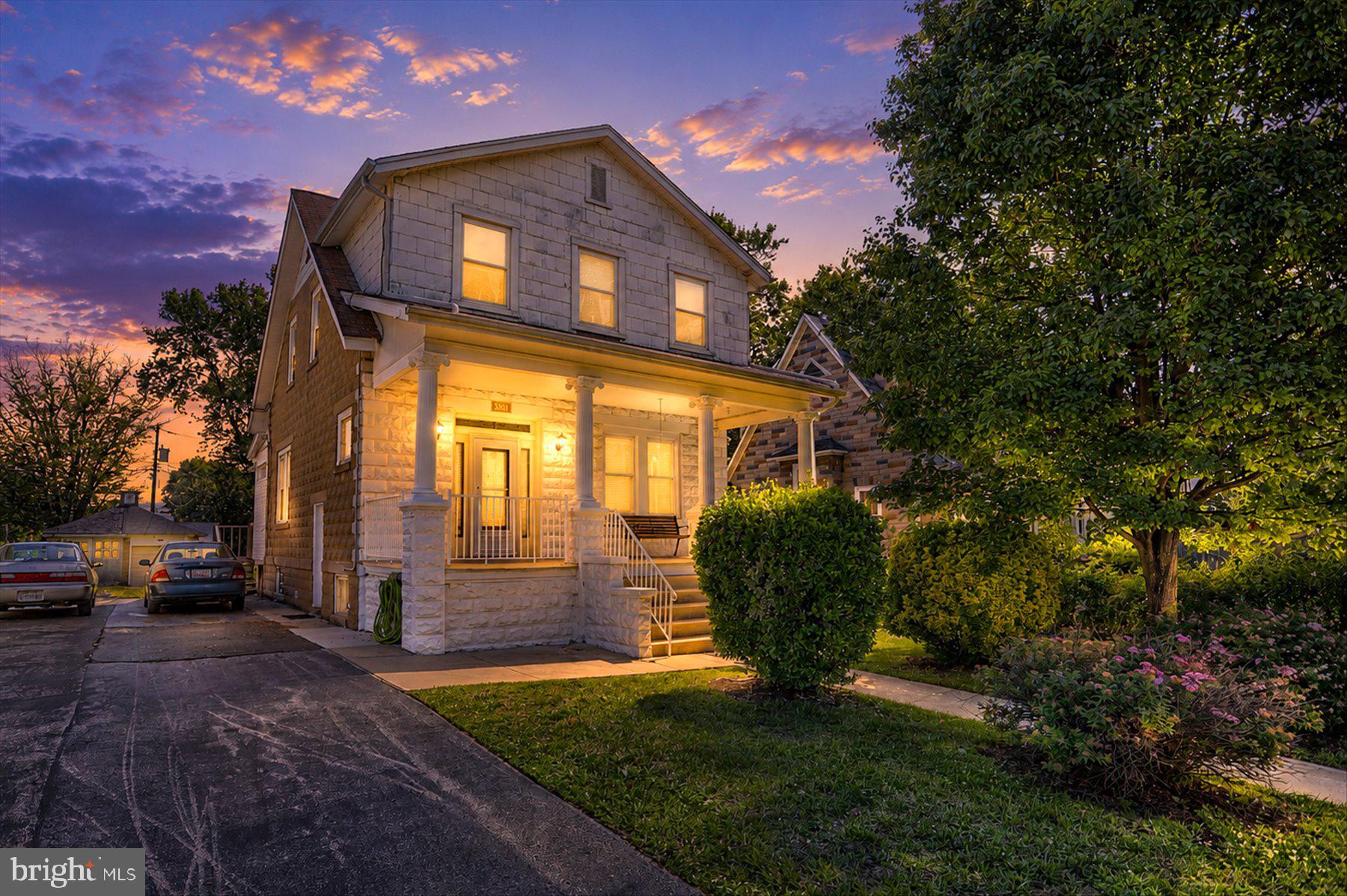 Welcome to 3510 White Avenue in the heart of Hamilton! Filled with timeless charm and classic appeal, this beautifully maintained Colonial welcomes you with an expansive front porch that's perfect for relaxing and enjoying the neighborhood. Step inside and discover original architectural details, including a stunning stained glass window and transom that add character and warmth to the space. Hardwood floor in the dining room and also beneath the carpets throughout, just waiting to be revealed. The kitchen features stainless steel appliances and Corian countertops and has been tastefully refreshed with professionally painted cabinets, updated hardware, and a brand-new dishwasher, creating a bright and inviting space.  A spacious breakfast room just off the kitchen offers the ideal spot to enjoy your morning coffee, casual meals, or gatherings with family and friends. You’ll love the large backyard, complete with a detached garage for all your storage needs. Recent updates include: water heater (2025), dishwasher (2026) and light kitchen remodel (2026).Conveniently located near local shops, restaurants, parks, and commuter routes, this home offers the perfect balance of accessibility and neighborhood charm. Don't miss this opportunity to own a lovingly cared-for home in one of Baltimore's most sought-after communities. Schedule your private tour today! All furniture can be purchased seperately.