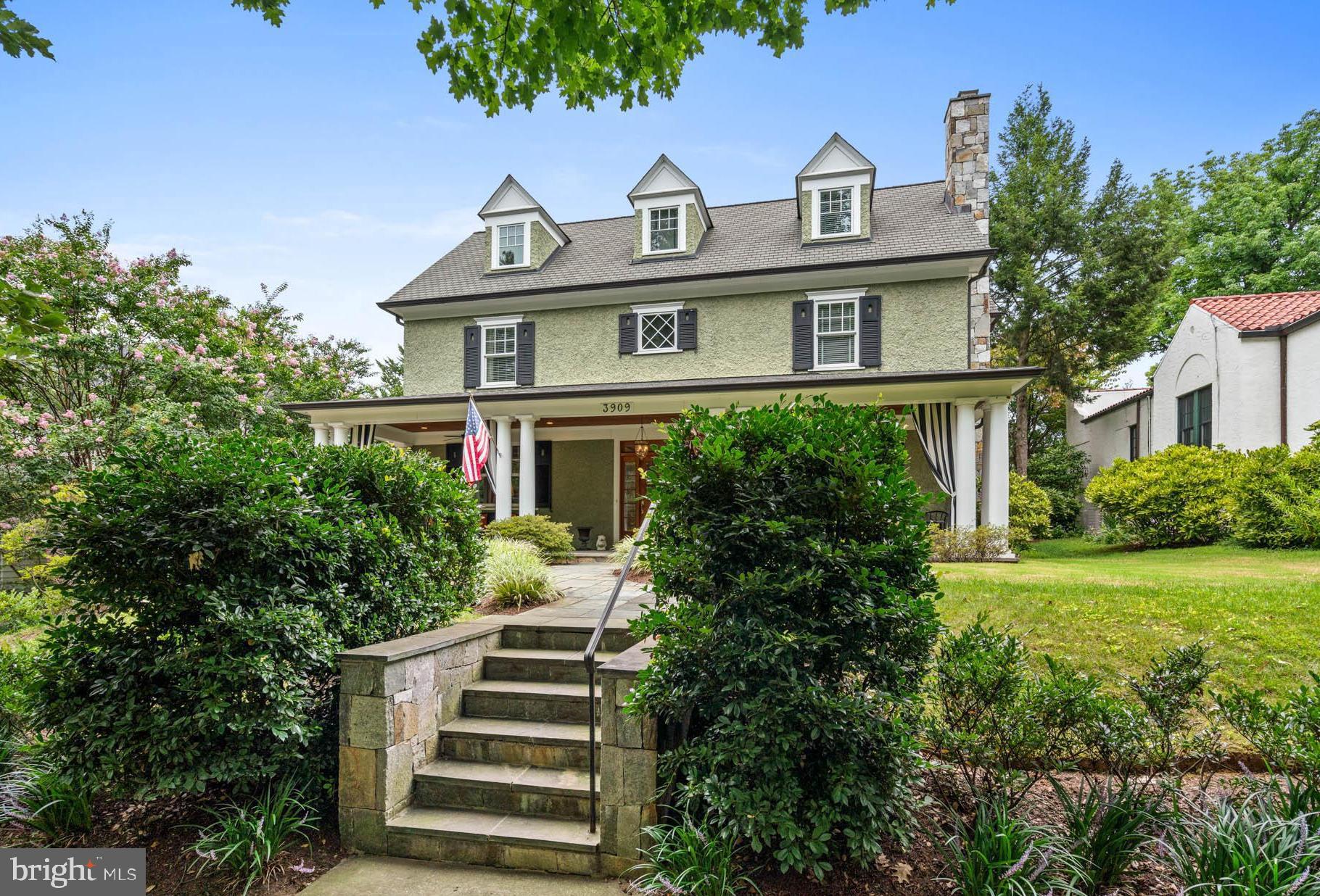 This one’s a stunner. Tucked away in the sought-after Town of Chevy Chase, this 2006 custom home by GTM Architects checks all the boxes for discerning buyers who know quality when they see it. From the moment you arrive, the curb appeal sets the tone—a sprawling 7,600 sq. ft. home with an expansive covered front porch perfect for morning coffee or evening chats with neighbors.

Inside, you’re greeted by high ceilings that instantly open up the space, leading to wide hallways and a flow that’s ideal for both entertaining and daily living. Every inch of this home has been designed with purpose and attention to detail. The hardwood floors throughout not only add warmth but speak to the home’s craftsmanship. The moldings? Top-notch, running through the living and dining rooms, framing each room beautifully. Let’s not forget the tall doors—elegant and substantial, giving every room an elevated feel.  Transom windows above the doorways add a touch of elevated design.

The chef’s kitchen is something to behold, centered by a massive island and top-of-the-line stainless steel appliances. It’s perfect for meal prep, gathering, or just enjoying the view of your lush, private backyard from the eat-in kitchen area. The family room, with its cozy fireplace and French doors, flows out to a gorgeous slate patio where you’ll dine al fresco in your own outdoor oasis.

The second level delivers all the right spaces, with a primary suite that feels like its own wing. You’ve got walk-in closets, a seating room for lounging, and a spa-like bath that takes it to the next level with inlaid marble tile. Three additional bedrooms, one with an en-suite bath, and a hall bath round out this light-filled level, complete with a  laundry room.

Upstairs, the third level offers a flexible space perfect for a guest bedroom, a home office, or a teen retreat, a bedroom with a full bath,  and expansive storage room,  And then there’s the lower level. This is where you’ll find an expansive rec room, a second kitchen with bar seating, a wine tasting room, and a versatile space that could be anything from a gym to a second office. Plus, another bedroom and full bath, giving you endless options for how to use the space.

Living in the Town of Chevy Chase means you’re part of a community that values charm, history, and neighborhood connections. You’re walking distance to downtown Bethesda, but with the peace and quiet of suburban life. Award-winning schools, easy access to commuter routes, and a community vibe that’s hard to beat. BCC High School, Silver Creek Middle School, Chevy Chase Elementary serve the neighborhood.

This home speaks to a refined sense of style and craftsmanship. Every detail has been thoughtfully curated, from the millwork to the custom finishes. It’s not just a house; it’s a lifestyle. If you’re looking for a forever home that embodies elegance, comfort, and craftsmanship, this one’s for you.