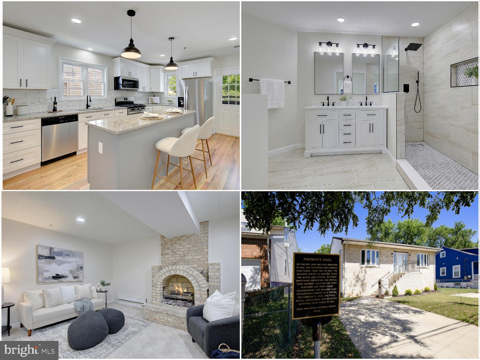 This exceptional home, masterfully built by a skilled brick mason, offers timeless craftsmanship and a complete top-to-bottom renovation in the heart of historic North Brentwood.  An outstanding opportunity in one of Maryland's most resilient and culturally rich neighborhoods, this property perfectly blends original character, modern updates and flexibility for multi-gen living or investment potential.  Inside, the main level showcases beautifully refinished hardwood floors that flow throughout the entry foyer, dining area and kitchen.  The kitchen is a standout, featuring a beautiful subway tile backsplash, elegant granite countertops, a large island, new stainless steel appliances and soft-close cabinetry.  Every bathroom has been tastefully renovated including a show-stopping primary suite with a luxurious walk-in shower, mosaic tile flooring, and dual vanity.  The spacious primary bedroom offers vaulted ceilings, a walk-in closet, and abundant natural light, thanks to multiple skylights, creating a bright, serene retreat.  A second large bedroom with access to its own renovated bathroom completes the main level.  The fully finished basement provides exceptional flexibility with its own full kitchen, two additional bedrooms, a full bath, living room, and dining area, complete with it's own private entrance.  Paired with two separate driveways, this setup is ideal for multi-generational living, an in-law suite, or a turnkey duplex investment.  The community of North Brentwood is experiencing an impressive revitalization as part of Prince George’s County’s Gateway Arts & Entertainment District.  This initiative along the Route 1/Rhode Island Avenue corridor is driving arts-based growth, including artist studios, galleries, exhibitions, and popular events like the annual Gateway Open Studios Tour.  Ongoing investments in streetscapes, mixed-use projects, senior housing, and infrastructure improvements signal a strong upward trajectory with steady appreciation potential in a market supported by low inventory and proximity to Washington, D.C. (just 4 miles away!)  Buyers will appreciate the community’s rich history as the first African American municipality in Prince George’s County, its strong sense of pride, and excellent amenities.  The community amenities include: The North Brentwood Park with playground, basketball courts, fields, pavilion, and picnic areas.  The North Brentwood Community Center offers fitness, teen programs, events, and recreation.  The Gwendolyn Britt Senior Activity Center for active older residents.  Not to mention the inspiring Windom Road Historic Barrier Park, which celebrates unity and progress.  With tree-lined streets, convenient access to Metro and major routes, and a vibrant creative scene, North Brentwood delivers historic charm, modern convenience, and a genuine small-town feel with upward momentum and appreciation potential. This beautifully updated home on 41st Ave represents the very best of what the neighborhood has to offer, a rare find with quality construction, thoughtful updates, versatile living space, and a location poised for continued growth!