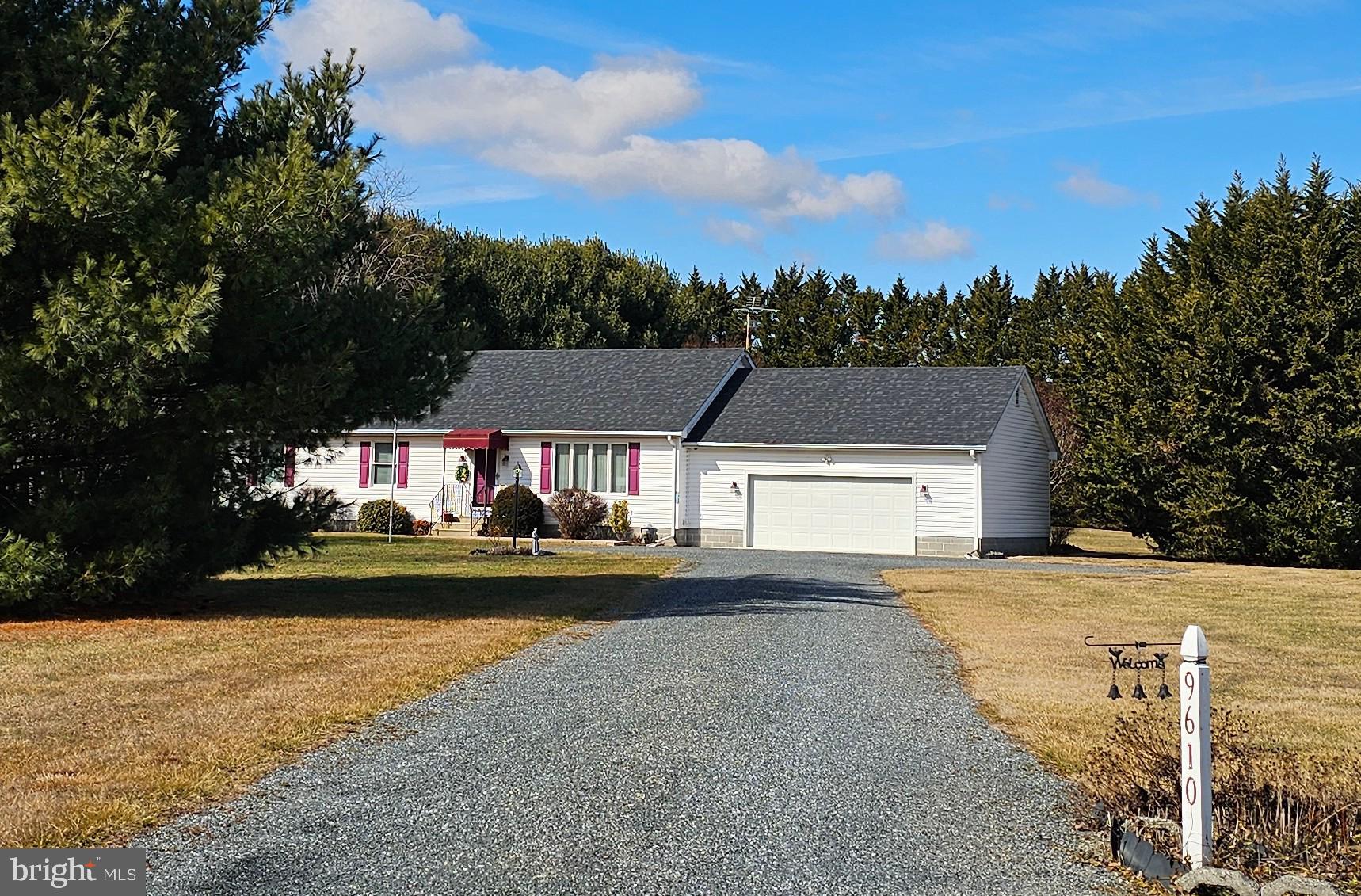 Nestled on a picturesque 2-acre lot just 2 miles from Rt 50, this charming home is the one you’ve been waiting for! Lovingly maintained by its original owners, this single-level gem offers 3 bedrooms, 2 full baths, and serene pastoral views.

Step inside to a spacious living room off the foyer, a welcoming country kitchen, and a full-size laundry room with a sink for added convenience. Enjoy the beauty of nature from the fantastic three-season sunroom—perfect for birdwatching and relaxation.

The oversized two-car garage features built-in shelving and a work area, ideal for projects and extra storage. In the large private backyard, you'll find a patio where the owners once had a hot tub, plus a shed with electricity for even more storage space. The floored attic also offers storage with easy access in the house.

The roof was replaced in 2020 and a Leaf Filter system was installed on the gutters. The Leaf Filter system  has a lifetime transferable warranty.  

Located in the sought-after Chapel school district, this home offers the perfect balance of country living with easy access to town. Don’t miss your chance to own this little slice of heaven!