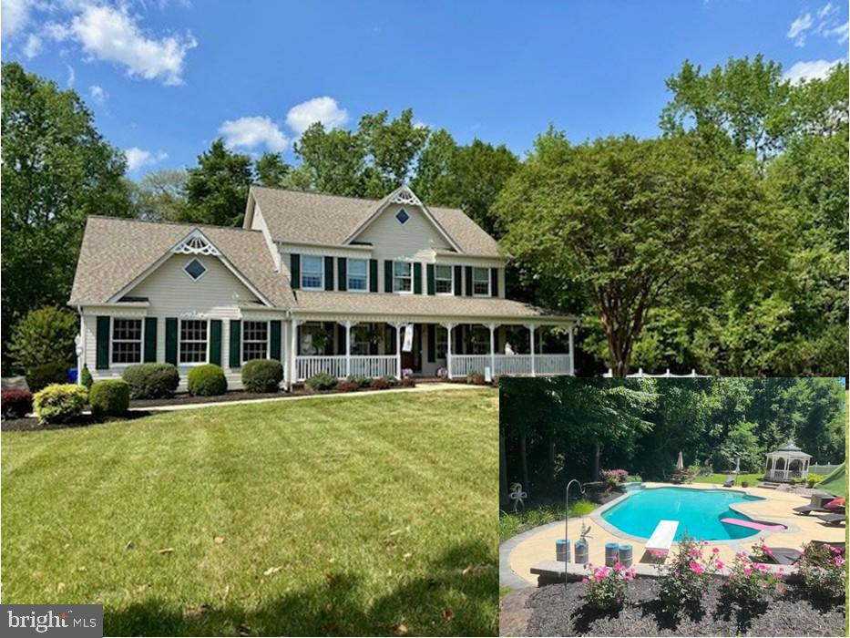 Experience luxury living in this impeccably crafted Wilkerson Home in La Plata/Dentsville. Nestled in the desirable Bridgeleigh Farms community, this custom-built home greets you with a wraparound porch overlooking a manicured lawn, gazebo, resort-style pool, and entertainment terrace—perfect for al fresco gatherings. Inside, an inviting family room drenched in natural light flows seamlessly to a deck and patio, while gleaming hardwood floors guide you through open-plan living.

The main level features a dedicated home office/study, formal living and dining rooms, and a gourmet kitchen complete with a center island, stainless appliances, and expansive counter space. Tuck away muddy shoes in the convenient mud/laundry room just off the two car garage.

Upstairs, the owners’ suite is a serene retreat with custom-built closets, dual vanities, corner tub & walk in shower. Two generous guest suites share a “buddy bath” with dual entries—ideal for family or overnight visitors.

The lower level lives up to the main floors’ polish, boasting a built-in kitchenette/bar with wine fridge, a gaming area, and a dedicated movie room (seating conveys). A fourth bedroom with egress window and a full bath with tub and shower make this level perfect for guests or in-law quarters. Throughout the home, you’ll find abundant storage, custom millwork, and high-end finishes.

Located just minutes from Gilbert Run Park & 5 Miles from the St. Mary's/Charles County line, this property blends timeless craftsmanship with modern comforts—truly a perfect setting for sophisticated entertaining and everyday family life.
Stop by the OPEN HOUSE this Saturday 12-2