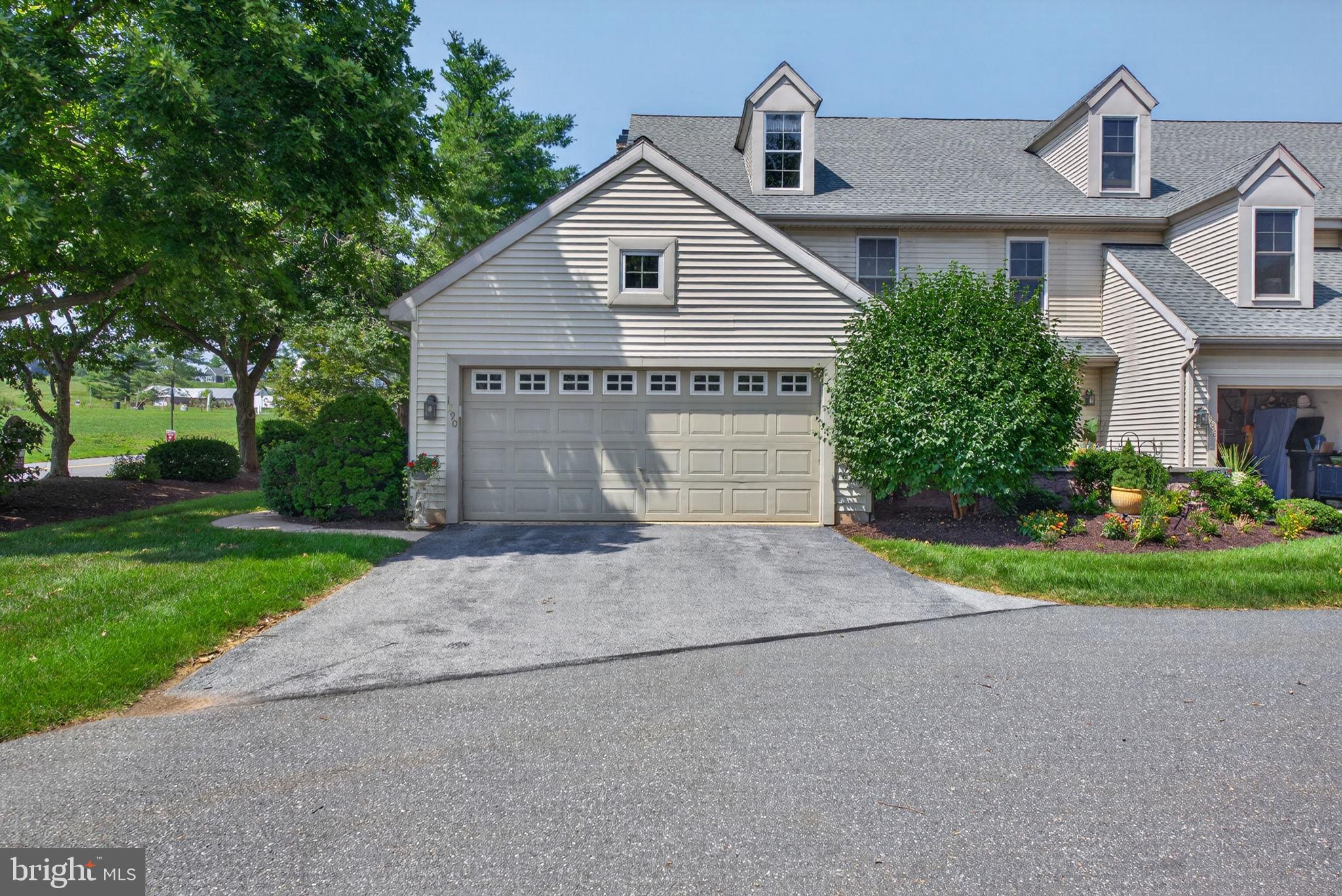 Well maintained and spacious end unit in Hawk Valley in very nice condition! Interior features a 2 story tiled foyer, a beautifully remodeled kitchen with granite countertops & built in corner cupboard, breakfast nook, and adjoining family room with a wood burning fireplace. The primary bedroom suite features a cathedral ceiling, a large walk in closet, and remodeled bath with a walk in shower! 2nd floor laundry. Relaxing 3 season room with composite decking. Refrigerator, washer & dryer are included. Oversize 2 car  garage with storage above. Convenient location close to the PA turnpike, and routes 222 and 272! Monthly $ 394 condo fee includes exterior maintenance, lawn maintenance & snow removal, trash, water, and maintenance of common grounds. Flexible possession!