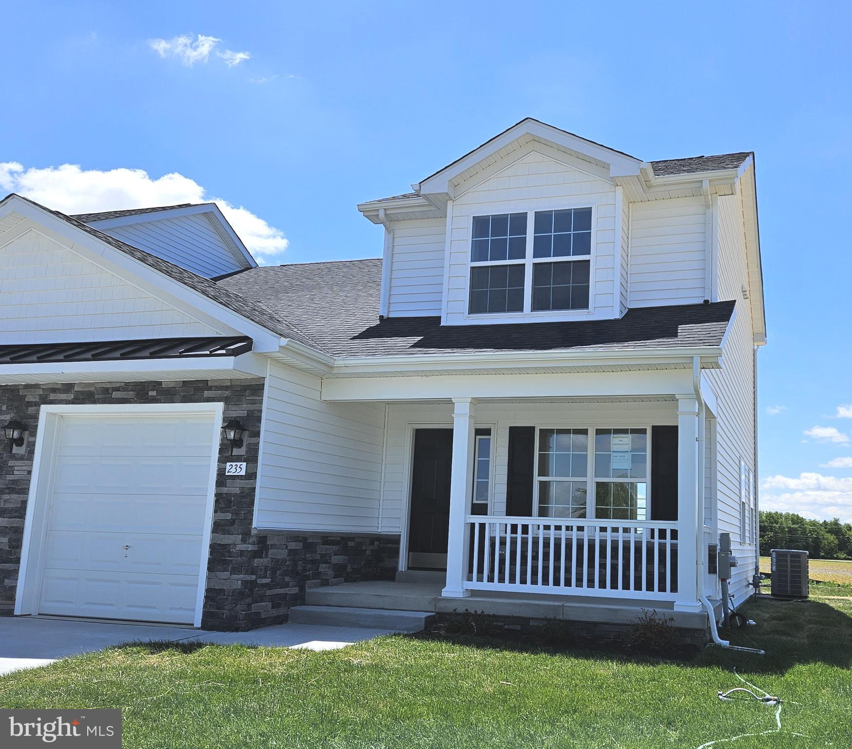Brand new property, located in the beautiful Centerville Development. This stunning New
Construction Adams Model Home, located at 235 Doylestown Rd, Smyrna, DE. Home has three
(3) bedrooms, (2) two full baths and a (1) one (1/2) half bath, a full unfinished basement, with an
egress window, 1 car garage, and a sodded front lawn/seeded backyard. The main level
features LVP flooring, carpet, a sizable great room, and dining room. A spacious kitchen with
granite countertops, stainless single bowl kitchen sink, stainless steel appliances (dishwasher, stove, and microwave,). Breakfast bar overhang, soft-close cabinets, and drawers. The large
owner's suite has a substantial walk-in closet and ensuite with comfort height double sink
vanities, and walk-in shower with seat. The home features a beautiful deck, with a privacy wall. A whole-house vacuum cleaning system. The home has 1436 sq. ft. of livable space with an
unfinished basement of 710 sq.