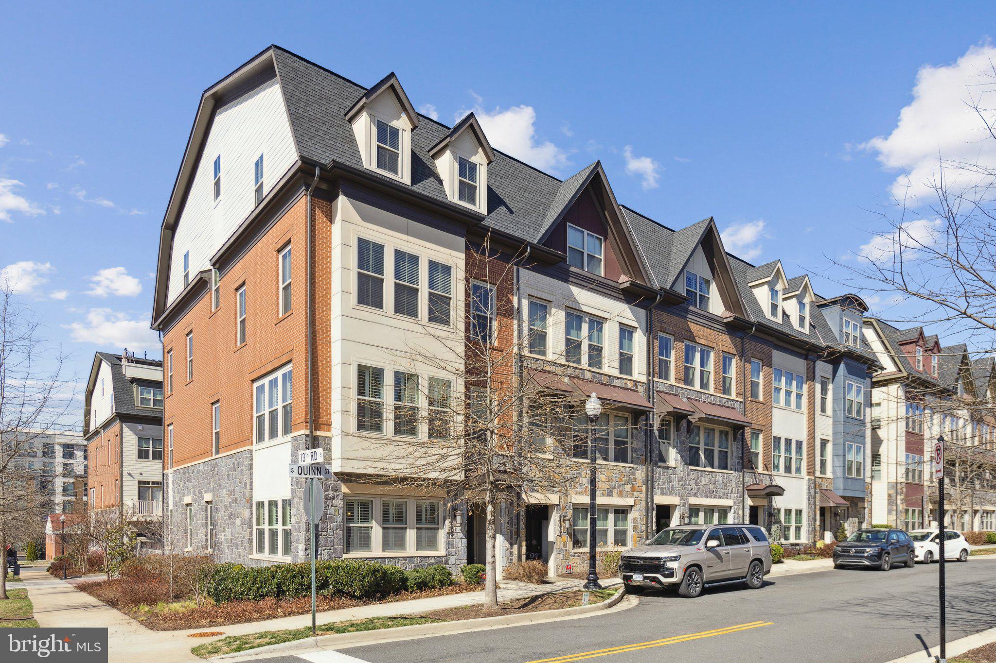 Light filled end-unit 3 floor townhome style condominium in the heart of Arlington with 3 bedrooms, 3.5  baths.  This exquisite home has it all. 9 foot high ceilings, crown moldings, luxurious upgraded  interior finishes include quartz counters, wide plank hardwood flooring, gas cooking, convection oven  w/ventilated exhaust system, energy star rated stainless steel appliances, recessed LED lighting throughout home, huge custom walk-in closet and two parking spaces, one in your garage. Adjustable louvered shutters, central vacuum system. The entire home is Energy Star Certified. You are literally steps away from the Pentagon,  Amazon Headquarters is close by, and only a few minutes more to the heart of  Washington DC. Unbeatable location within walking distance of Penrose Square with its numerous stores, supermarket, and restaurants. The Carver Community Center offers many amenities both indoor and outdoor - gym, game room, tennis and basketball courts, plus the six-acre park which surrounds the Community Center. A 12 minute bicycle ride east to Pentagon City Fashion Center Mall, grocery stores, restaurants. Go north to Clarendon for the same distance and take advantage of the nightlife, restaurants and bars.