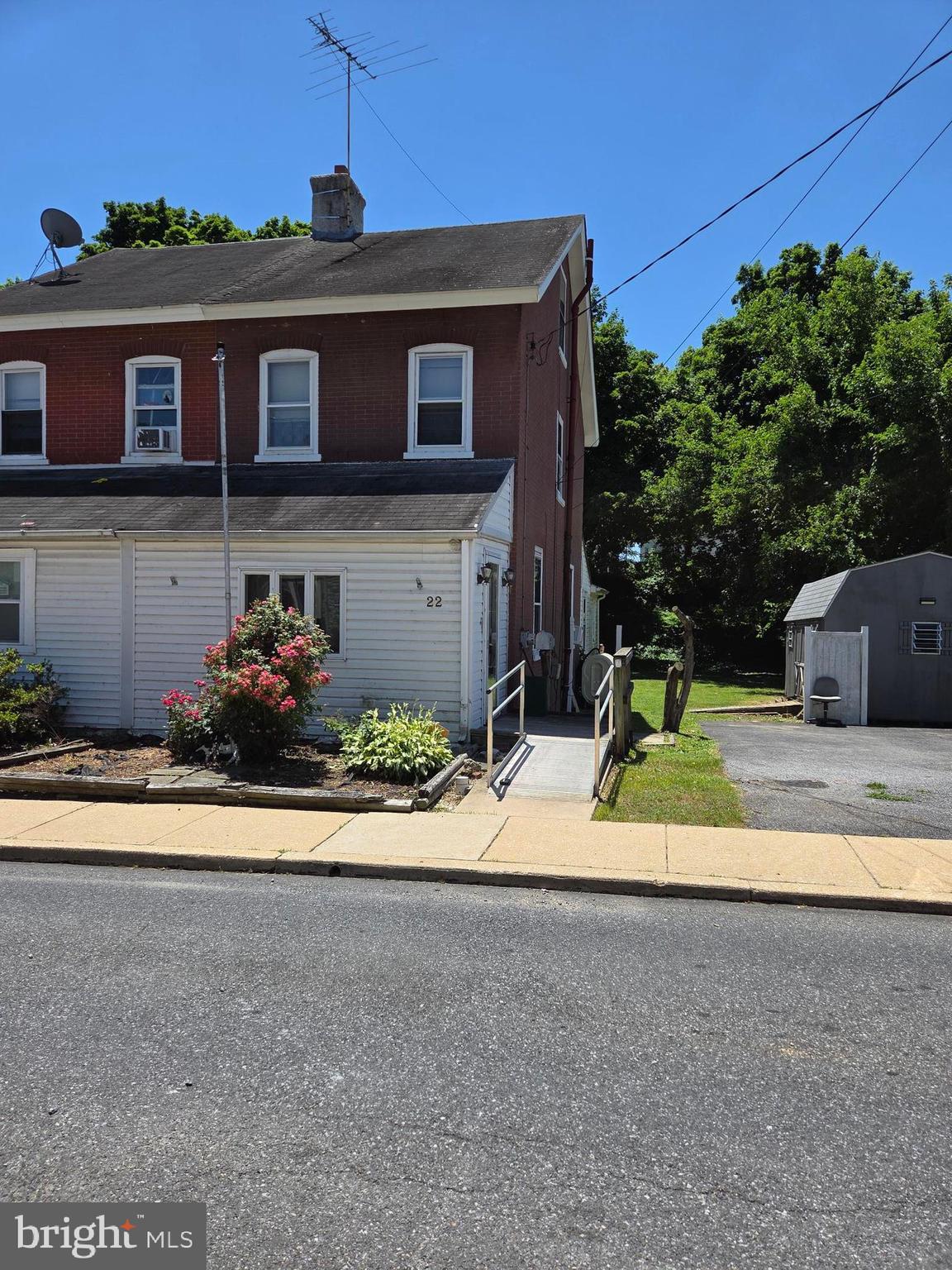 Welcome to 22 4th St., Upland Boro.  Investors and landlords alert.  This property is ready for your improvements.  2 bedrooms and a third floor ready for renovation. Laundry on main floor as is a full bath. 2 bedrooms and a full bath on the second floor. Very large shed in the rear yard. 2 car driveway for off street parking.  Large private rear yard backing up to the cemetery. Completely cleaned out.  Sewer lateral has been completed and  passed.  Buyer at buyers' expense,  to obtain the  temporary Use and Occupancy prior to settlement. Easy to show.