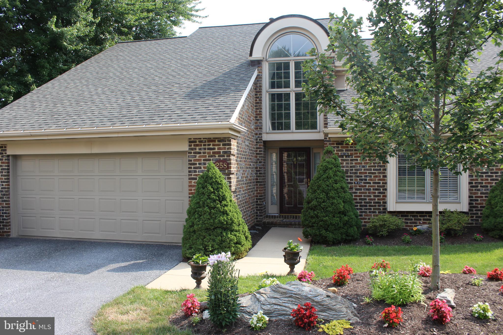 Beautiful condo nestled in Willow Valley. Enjoy the peaceful setting overlooking the golf course from both private decks. Or choose to relax indoors in the natural sunlight from the four seasons room. This spacious home has an open first floor plan perfect for one story living!  You'll find cathedral ceilings, family room with gas fireplace, an elegant dining room and living room area and a first floor master bedroom with bath. Upstairs you'll find 2 bedrooms, a full bath and abundant storage. The 3rd bedroom is open for finishing. This home offers a whole house reverse osmosis water purification system.