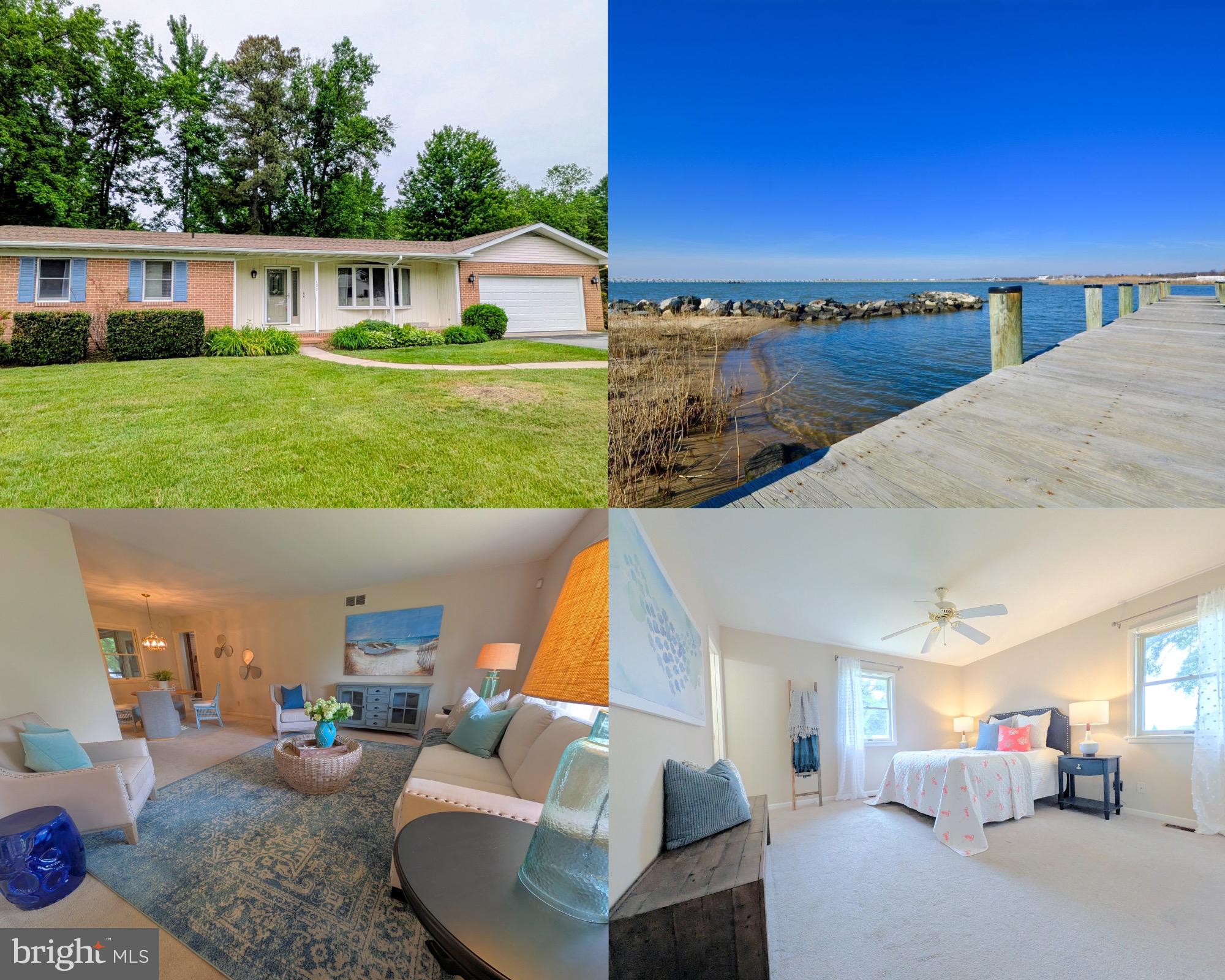 Due to BUYER'S CHANGING SITUATION THIS HOME IS BACK ON THE MARKET Corner lot - ONE-LEVEL living, fenced SPACIOUS backyard  beautifully maintained rancher with Chesapeake Bay views at end of block! Steps from waterfront park- bring family and friends to play and watch the ships pass by- or head over to the Bay City Community Pavilion, Boat ramp and Kayak launch just down the road to access Broad Creek. 
This home offers plenty of space for entertaining .  The large family room features a brick fireplace  for cozy winter nights plus a large covered and screened  patio for summer breezes. Or just relax on your front porch and catch some bay views.  
Separate Living Room /Dining Room/Eat in Kitchen offers plenty of Flexibility.
Attic with pull down stairs and outdoor shed provide storage in addition to ATTACHED  2 car garage. 
Mature Landscaping completes your move-in ready for you home! Matapeake schools just minutes from Bay Bridge- claim this beauty before summer & get your 'Island Living' started!
