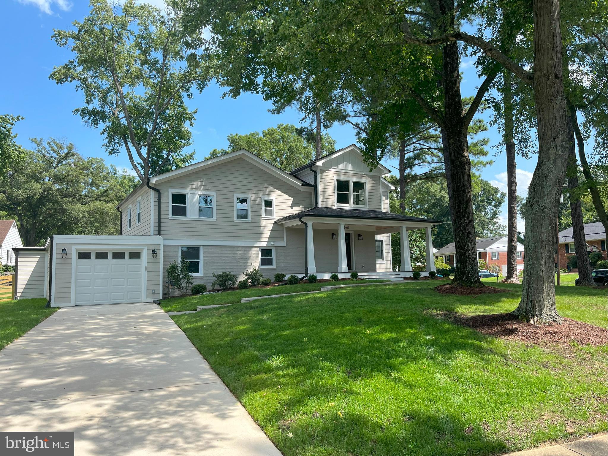 Don't miss your opportunity for like-new construction in sought after Waynewood.  Thoughtfully designed with all of the bells and whistles. Main level addition includes large great room with gas fireplace, separate dining area and chef's kitchen with large island and stainless appliances. Upstairs you will find three generous bedrooms (one ensuite) and 2 full bathrooms. Top level includes a family living space, laundry and spectacular primary suite with two walk-in closets, lux bath with soaking tub, large shower and double vanities. Lower level has the 5th bedroom, full bath and recreation room. Basement level offers space for storage, hobbies or exercise. Screened porch and 1 car garage too. Completion should be late June or July.