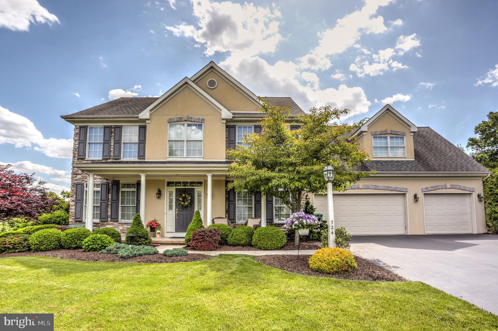 Immaculate, pristine, spacious home on a private cul-de-sac with sweeping vistas of beautiful Manor Township farmland countryside!  Enjoy peaceful, seasonal views from expansive windows across the back, the oversized deck, or relaxing in the hot tub on the patio accessed from the finished family room in the walkout lower level.   Whether entertaining, enjoying the AV throughout, or just simply relaxing in this beautiful home, there are plenty of areas for each person (or pet) to enjoy, from the professionally landscaped and generously sized (.66 acres) yard, to the outdoor living spaces accessed both from the main level and from the walkout finished lower level.  This home has a chef's kitchen with new high end stainless appliances, a custom (Foxcraft Cabinets) built island with ample storage and a leathered granite counter, a pantry, hardwood flooring, and beautiful cabinetry with a window overlooking the view.  Flooded in natural light, the kitchen, casual dining and family room all have extensive windows and doors to the outdoor elevated deck.  The front of the home has a formal living room and dining room, with tray ceiling,  for additional entertaining. Upstairs you will find a secluded Master Suite with sitting area, private Master Bath with jetted tub, separate shower, two sinks and large walk-in closet.  Down the hall are three additional ample bedrooms, full bath, private little sitting nook, and laundry.  The fun begins downstairs with a fully finished walkout basement which includes a gaming area, TV viewing area, an office/gym, or maybe guest bedroom, separated by french doors and a full bathroom; all leading to the lower level patio area with private jetted hot tub.  Plenty of parking/storage with a three car garage and an additional storage/shed built onto the house for yard equipment or toys.  If you want convenience for ease of travel, this location is ideally located to major roads to anywhere in the county or even going to the York area.   This solid, impressive home was built by Horst & Sons on one of the few premium lots in this desirable community.