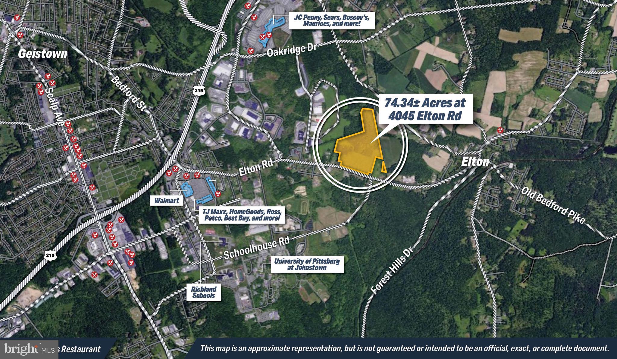 *NOTE: Due to snow cover, LIVE AUCTION will be held in the front parking area of Greater Johnstown Career and Technology Center (GJCTC) at 445 Schoolhouse Rd, Johnstown. Look for the Mishler Auction Trailer!*   |     74± Acres of Prime Land Zoned R-2 in Johnstown, PA! Rare opportunity to acquire 74± acres in Johnstown, PA, ideally located near Richland Township Area School and University of Pittsburgh at Johnstown. The property offers convenient access to shopping, restaurants, and local amenities, making it well positioned for future development. This expansive tract presents excellent potential in a desirable and growing area. Endless Possibilities! This property will be offered at auction on Thursday, January 29, 2026, at 1:00 PM. The List price in no way represents a minimum, starting, or acceptable bid. in Cooperation with Mishler Auction.