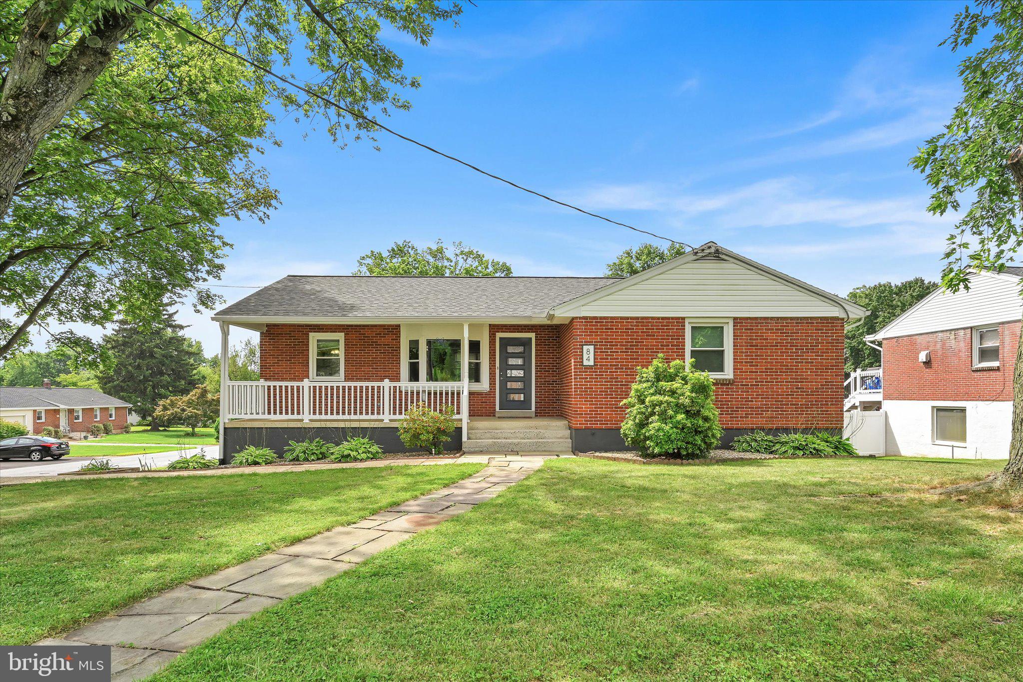 Beautifully updated brick rancher in Manheim Township.  New roof, windows, doors, kitchen and bath.  Large flat backyard. Large finished lower level great room.