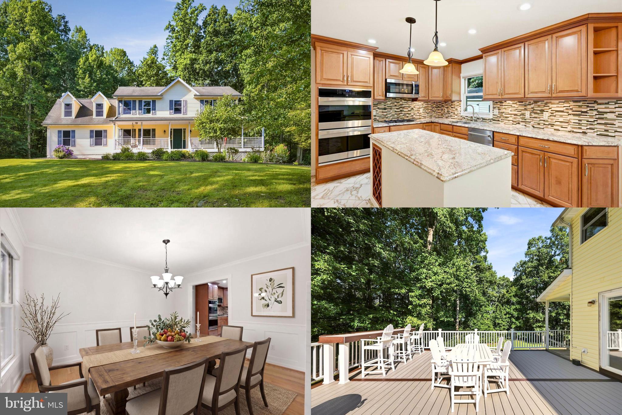 Surrounded by mature trees and the beauty of Virginia's countryside, this thoughtfully designed Colonial offers a comfortable blend of privacy, space, and everyday convenience. A welcoming wraparound porch creates the perfect place to enjoy peaceful mornings, while the Trex deck provides an inviting outdoor space for relaxing or entertaining throughout the seasons. Inside, rich hardwood floors add warmth and character, and the open layout allows the kitchen and living areas to flow naturally together for both everyday living and special gatherings. Expansive windows fill the home with natural light and frame views of the surrounding landscape, creating a connection between the indoors and outdoors. The spacious lower level offers flexible living space for recreation, hobbies, guests, or a home office. A two car side load garage provides convenience and additional storage, while the storage shed offers even more room for outdoor equipment and seasonal items. Set on a scenic homesite with convenient access to Interstate 66, historic Marshall, Warrenton, local wineries, parks, shopping, and dining, this property offers the opportunity to enjoy a peaceful setting without giving up accessibility. **Photos may be virtually staged**
