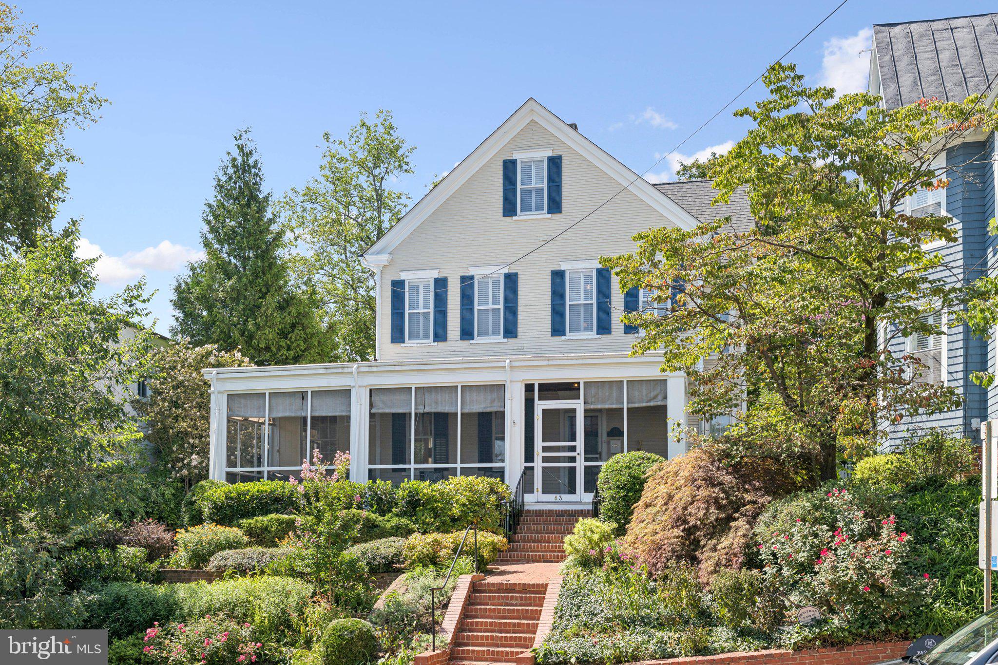 Absolutely stunning home on the idyllic waterside of Market St. - just a stone's throw from the waterfront, enjoy seasonal water views from several places within the home!! You will fall in love even before you step inside as you enjoy the manicured landscaping and then the absolute to-die-for screened-in porch!!  It is that good!! As you step inside, you will continue to be impressed with 10-foot ceilings and thoughtful renovations that fully maintain the true character of the home. Main floor highlights include a family room anchored by a timeless fireplace, a study with built-in bookcases, a dining room that will have you wishing for Thanksgiving, and a hammock room - yes, you read that right :-)  All of this nicely flows to the back of the home and the expansive eat-in kitchen with oversized island, two ovens, and a built-in desk area. Entertaining will be a breeze as this flows directly to the impressively hardscaped rear patio with gazebo. You may not need to see anymore!! However, the primary suite will continue to impress with winter water views, dual closets with organizers, and a nicely renovated primary bathroom. The second bedroom also has an en suite bathroom, and the laundry room might just try to steal the show!! Well enough talking about it, please don't hesitate to come see this amazing and quintessential Annapolis home!!  You will not be disappointed!!