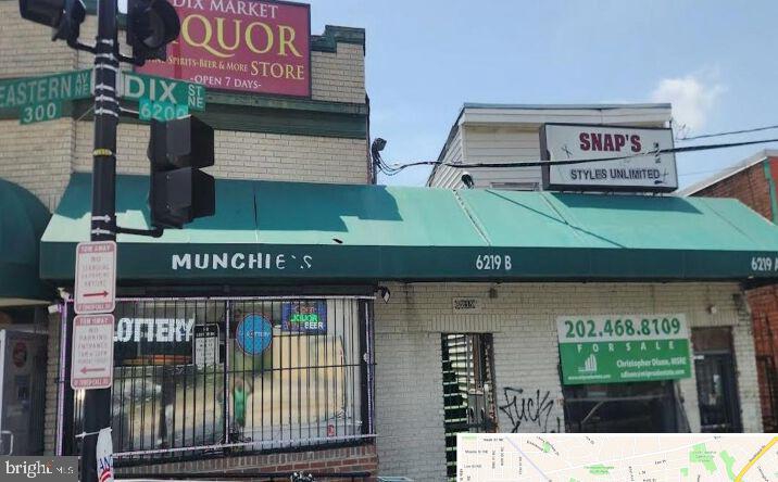 The subject property is a 3 tenant strip center located at the DC border. The two vacant units include a former barber shop and a vacant 1- BR apartment above the barber shop. Both require renovation before occupancy. The third unit is an operating liquor store with storage beneath. The liquor store operates on a month to month lease, but the owner of the store is open to a rent increase and lease extension