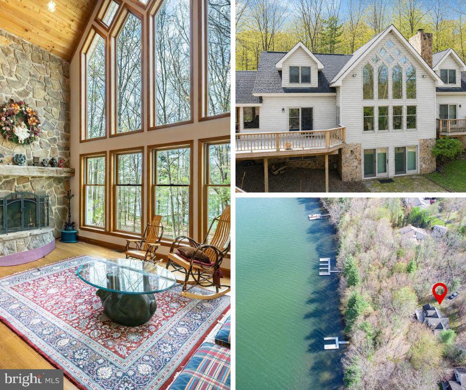 Tucked within the prestigious Thousand Acres community, this stunning chalet-style lakefront retreat offers a rare combination of privacy, space, and sweeping Deep Creek Lake beauty. Set on 1.8 acres with an impressive 125 feet of lake frontage, the property captures the essence of mountain-lake living with over 3,500 square feet spread across three spacious levels. Soaring windows and walls of glass fill the home with incredible natural light while framing breathtaking lake and wooded views from nearly every angle. Featuring 3 bedrooms, 3.5 full baths, and expansive gathering spaces, the home’s solid craftsmanship and timeless chalet design create the perfect canvas for a buyer ready to add their own modern touches and updates. Whether you're relaxing by the fireplace, entertaining on the deck, or enjoying direct lakefront just steps away, this property offers endless potential in one of Deep Creek Lake’s most sought-after waterfront communities. A truly special opportunity to create a legacy lakefront getaway!
