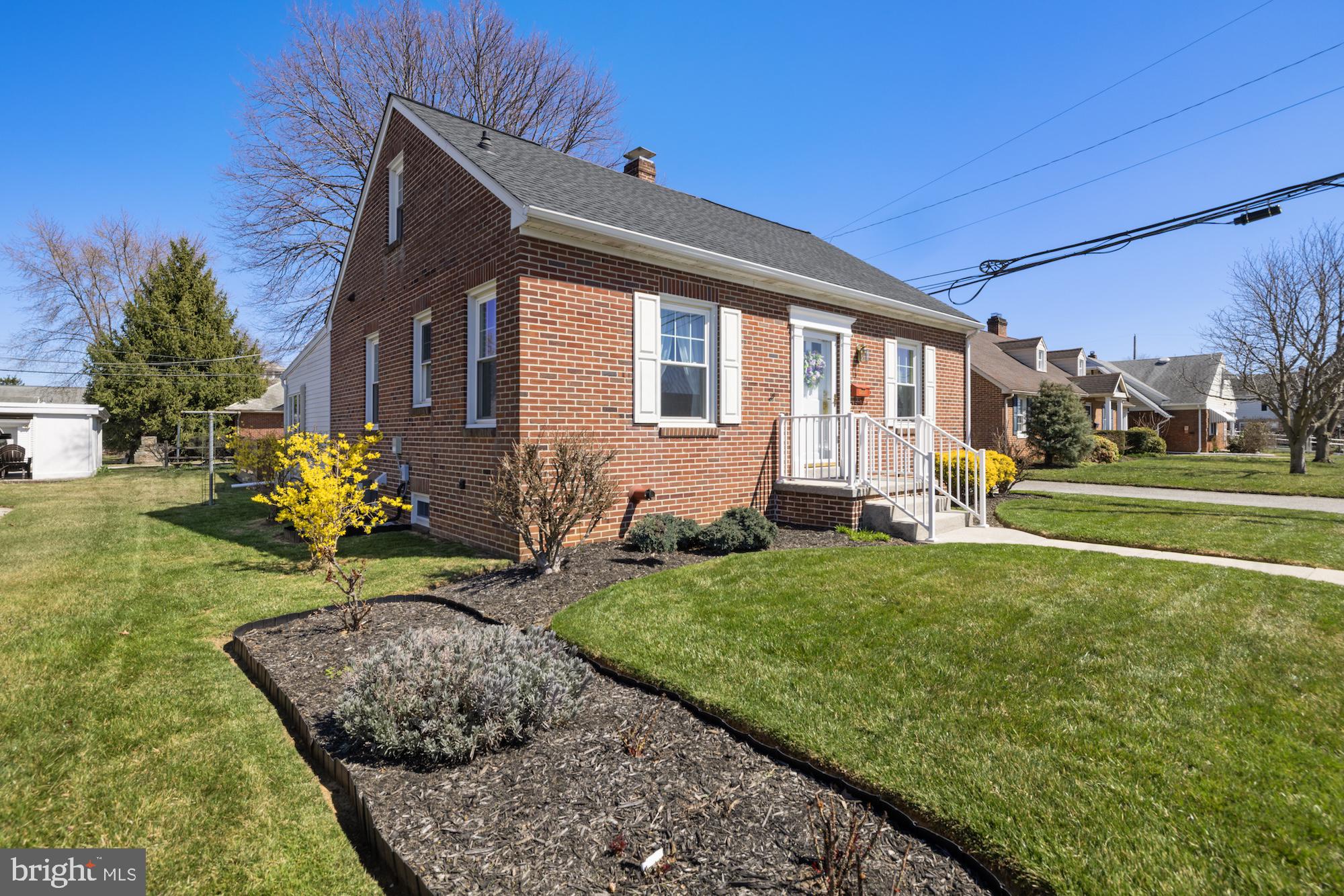 This sweet brick cape cod home is so welcoming! So well kept and and clean you can move right in! With original hardwood floors, remodeled kitchen with granite counters & appliances, bright Sunroom with heated floors for all year living space,  and large deck for outdoor entertaining  for your Summer entertaining.  The deck is all ready for your hot tub!  The detached 2 car garage offers plenty of storage.  The convenience of a primary bedroom, remodeled bath and office are on the first floor.  The 2nd floor bedroom and be easily split into 2 rooms to make this a 3 bedroom home.  The basement has been waterproofed and has plenty of shelving and storage space.  Owner offering 1 Yr Home Owners Warranty for your added protection.  Close to parks and schools.  Schedule your showing today!