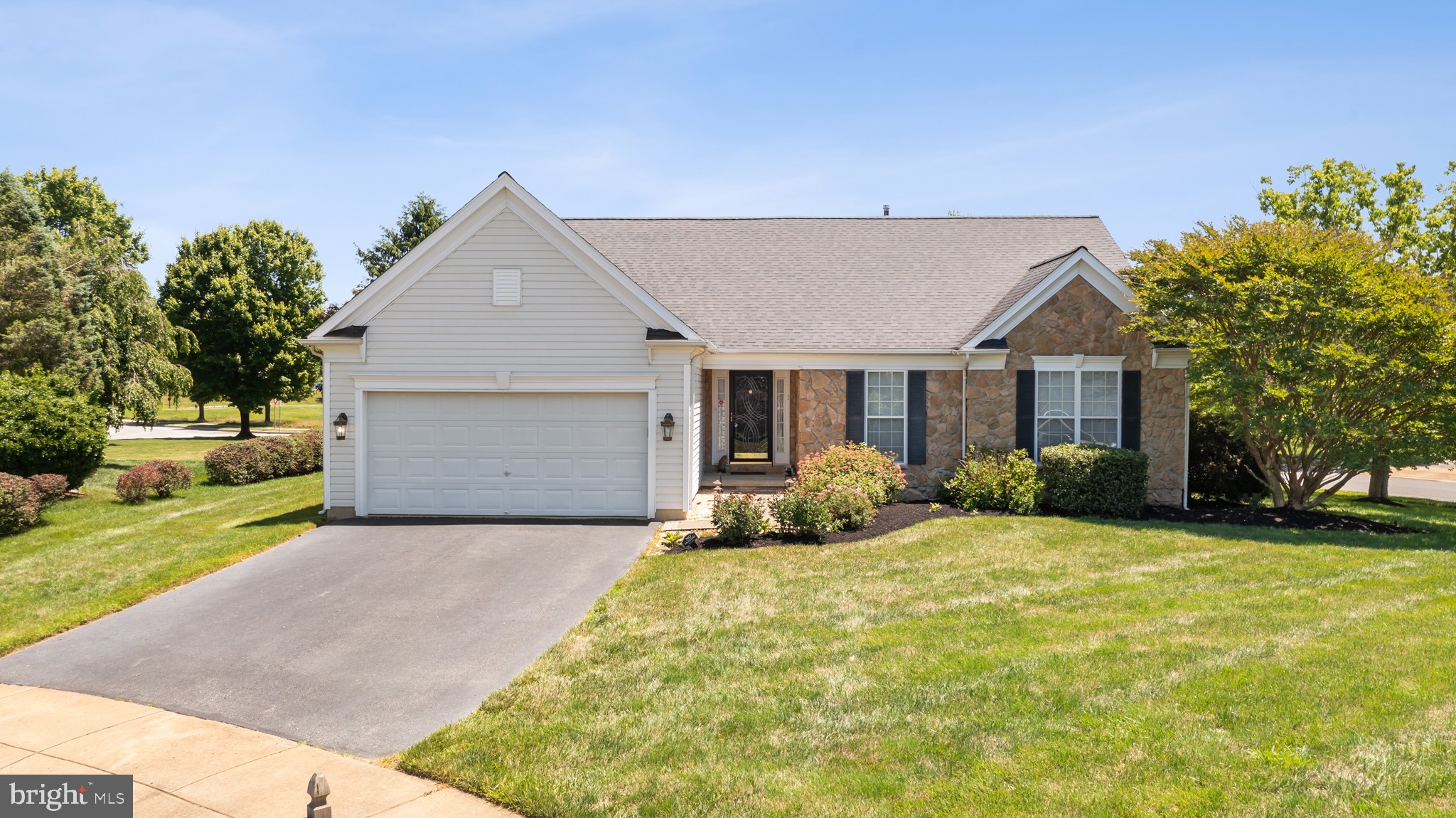 Welcome to this beautifully maintained ranch home in the highly desirable Legends community of Middletown. Offering 3 bedrooms, 3 full bathrooms, and a fully finished basement, this home provides the perfect combination of comfortable one-floor living and flexible additional space. 
 
The main level features an inviting eat-in kitchen with white cabinetry, center island, and plenty of room for everyday dining. A separate formal dining area is ideal for hosting family and friends, while the spacious living room flows seamlessly into the bright sunroom, creating an open and welcoming atmosphere. Two fireplaces add warmth and character throughout the home, and the generously sized bedrooms provide comfort and privacy. 
 
The finished basement greatly expands the living space and includes a full bathroom, a large recreation room, and a separate flex room that could serve as a guest bedroom, craft room, home office, fitness space, or man cave. Whether you're entertaining, accommodating visitors, or simply looking for extra room to spread out, the lower level offers endless possibilities. 
 
Step outside from the sunroom onto the paver patio, perfect for relaxing or enjoying outdoor gatherings. Situated on a desirable corner lot and located away from the golf course, you'll enjoy the benefits of the community without concerns about stray golf balls. 
 
With its thoughtful layout, abundant living space, and convenient one-floor living design, this home is an excellent option for buyers seeking comfort today and the ability to age in place for years to come.