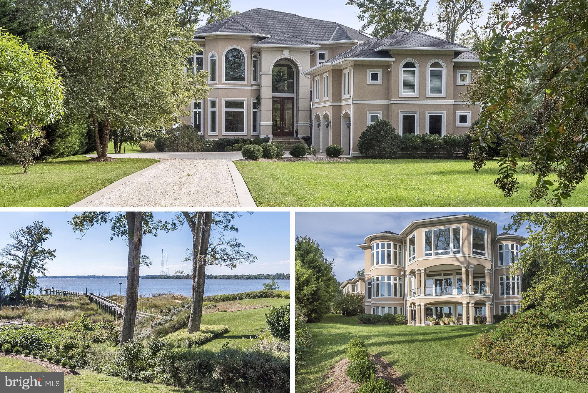 Short Sale-This beautiful home is designed in the 'coastal' tradition-  the primary living area overlooks gorgeous compelling water views, all the way to the Bay . This innovative design is finely constructed with luxurious appointments throughout- it's a grand statement house for the buyer who prefers only the best, from the dramatic entrance through the showcase luxurious atmosphere at every turn.Enjoy some of the best views in Annapolis in this very high end neighborhood.From the foyer, the  grand sweep of the reception room with a  gas fireplace that is embellished with a beautiful granite surround. Room opens to a large waterside terrace. This area offers the perfect atmosphere for formal receptions, meetings, parties any special event. relaxation. A cherry paneled elevator services three floors of the main house.Also on that level is a large waterside master or guest room with attached study, which could be a media room. A second bedroom suite with fireplace is privately set across the expanse of this versatile and welcoming area.There is a lovely master suite (another on second level) on the first level, complimented with nearby study, and a grand reception area with welcoming  two-sided fireplace and extensive terrace. A fine Cherry paneled elevator services three levels of the house. Up the custom open iron staircase to the primary living area of this coastal living house are the great room, kitchen, dining, breakfast room and a divine master suite with gorgeous bath, one-of-a -kind oversized shower and gorgeous bath. The kitchen is set up for real cooking with great stainless appliances, two refrigerators and freezers, chef's range and the best appointments. Pantry enclosed in custom cabinetry. A bar area services the grand room, the perfect set-up for a leisurely cocktail in front of the fire before dinner.There are water views everywhere- the water surround is  centerpiece  of this captivating retreat. Actual water use is by right-of-way to the narrow tidal canal off the Chesapeake Bay at the foot of the garden, suitable for kayac or canoe. In addition to a fantastic home, there is a lovely two bedroom/bath  English garden apartment with private waterside terrace and assigned garage, and a connected office or two bedroom apartment in the carriage house above the three car garage.This spectacular escape is in the gorgeous green country of Anne Arundel, quite near the city, only a couple of  miles to the the fun and culture of Historic Annapolis and the Naval Academy by "secret" back road.This extraordinary home is surrounded by lovely manors and estates amidst the unspoiled countryside of "close-in" Annapolis.
