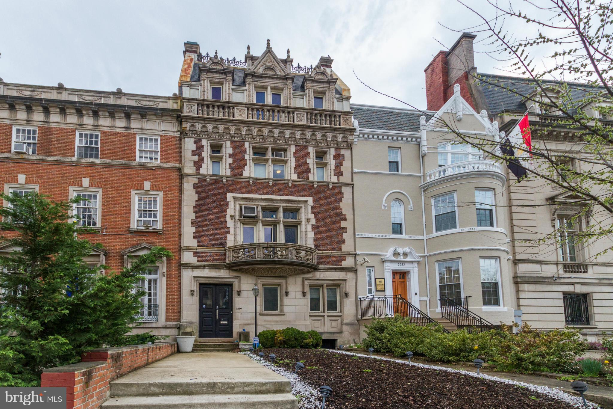 Rare and Important Embassy Row Grande Dame with over 10,000 sq feet of living space in the heart of Kalorama. Designed and built by famed architect George Totten, this 1907 Beaux Arts Townhouse is architecturally intact and in need of complete renovation. Extraordinary opportunity.