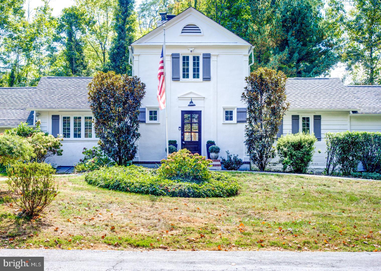 Welcome to 808 Castlefinn Lane
Nestled on a picturesque winding road in the heart of Bryn Mawr, this handsome classic Main Line home offers a perfect blend of elegance and comfort in a private, park-like setting. As you step through the front door, you are greeted by a large, light-filled foyer with a cozy fireplace and a welcoming dining room. This space is flanked by a formal living room on one side and a cozy lounge area on the other.
To the left of the lounge area, you'll find the  1st floor serene main bedroom suite with high ceilings a  large bath with a walk in shower,  private  powder room, and a walk in closet. The main suite also offers  stone  fireplace.  On the first floor you will also  find  a spacious  second bedroom suite, providing ample privacy and comfort. Completing the first floor is a large, refreshed gourmet kitchen, boasting a 6-burner Viking range, a full-size column refrigerator and freezer, a coffee and wine bar, and a large pantry closet. The French doors in the kitchen open to a stunning flagstone patio, featuring a beautiful large in-ground pool, grilling and firepit areas, as well as additional sitting and dining spaces, perfect for outdoor entertaining.
The second floor offers two additional bedrooms with a large bathroom accessible from both rooms. This home provides ample living space with the added potential for expansion or reconfiguration to suit your needs and desires.
There is also 2 large 2 car detached garage that has been recently wired with electricity. 
Experience the perfect blend of classic charm and modern amenities at 808 Castlefinn Lane, where every detail has been thoughtfully designed for gracious living.
Don't miss the opportunity to own this wonderful home Radnor township
