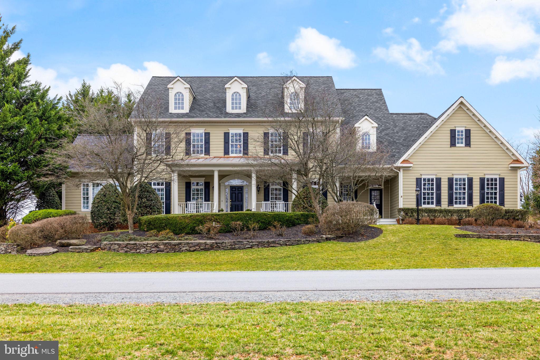 An amazing and elegant home built by Marquis Custom Homes, the luxury division of Van Metre. Constructed in the early 2000's, this was one of the model homes showcased in Raspberry Falls, a golf course community located just north of the incorporated town of Leesburg. If you want a yard large enough NOT to not see into your neighbor's windows, but still be inside a planned community  - this is the PERFECT property! Mature trees and thoughtful landscaping adorn this picture perfect colonial. The fenced in backyard includes a well built & maintained deck, leading out to a picturesque stone walkway, offering owners & visitors a relaxing place to sit around an outdoor firepit. Inside, the home's finishes are elegant and timeless - crown molding, luxury hardwoods, and beautiful tile welcome you. The gourmet kitchen includes top shelf Viking appliances, two sinks, and abundant counterspace, for the most  ambitious home chef! The current owners have made sure to keep this amazing property in top shape during their tenure, most recently replacing the roof and gutters (2024), updating the HVAC and furnaces (2024), painting the interior (2025), and replacing several major appliances within the past 4 years. A comprehensive list of updates and trusted vendors is included in the DOCUMENTS section for buyers agents to download and share with their clients. Additional documents in this section include golf club membership information, a form to help buyer's with offers, a plat of the home, and a residential property disclosure form. The listing agent is also an owner in the community and  a frequent player at the Raspberry Falls Golf & Hunt Club, one of the few public golf courses in Loudoun County.