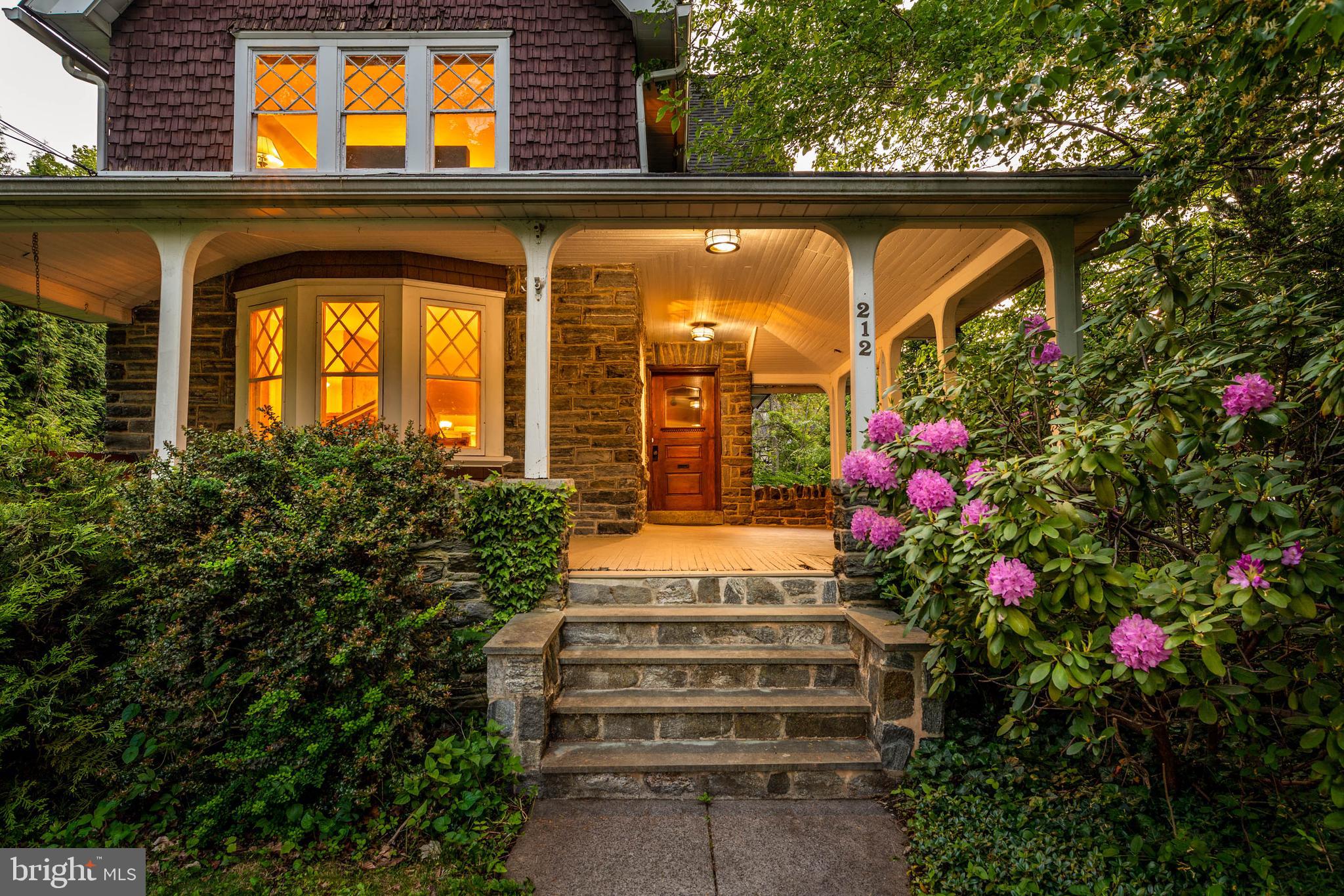 Magnificent 1900s Swarthmore home with unparalleled charm. Think soaring ceilings, gorgeous hardwood floors, a classic wrap-around front porch, dual staircases and more. Wonderful location—just two blocks from the train and town center and directly across the street from Swarthmore College grounds.

This stunning three-story home features six Bedrooms and two versatile Bonus Rooms (currently utilized as an Office and Yoga Room) across the upper floors. Enter through the Front Porch into a spectacular Living Room, complete with a gas fireplace, cozy built-in bench, and oversized diamond-pane windows that flood the space with natural light. A stunning Dining Room follows—big enough for your largest holiday table. 

The updated eat-in Kitchen with a new Samsung fridge is located at the rear of the home. There is also a Mud Room Suite in this area, offering a Powder Room, Laundry area, and ample storage for coats, boots, and backpacks. Here you will also discover a delightful and spacious Screened Porch—a serene retreat for quiet mornings or summer evening meals.

Head up the grand staircase to the second floor where you will find the Primary Suite, offering a walk-in closet and ensuite Bath with a stall shower, jacuzzi tub and dark walnut vanity.  On this level there are also two additional Bedrooms plus an Office (with a small balcony!) and a Hall Bath. The third floor offers three more spacious Bedrooms and a dedicated Yoga Room. There is a Hall Bath on this floor too with a tub/shower combination, crisp white subway tile and pretty glass doors that open to a linen closet (and there is a hook up for washer & dryer here too!). 

The Basement is unfinished, but provides significant storage.  Outside, there is a fully fenced in area on the side of the house that was used as a dog run by the previous owners, where you will also find a patio. The driveway and rear of the home are conveniently accessed from Harvard Avenue. (follow the signs!). Walk to town, train, schools, town pool and more from this gem of a home - offering nearly 4000 square feet of space and historic charm.  Swarthmore Borough is a small college town located just outside Philadelphia and 15 minutes from Philadelphia Airport. Award-winning schools including Strath Haven High School - which boasts the largest marching band in the state with one out of every three students at the school participating!