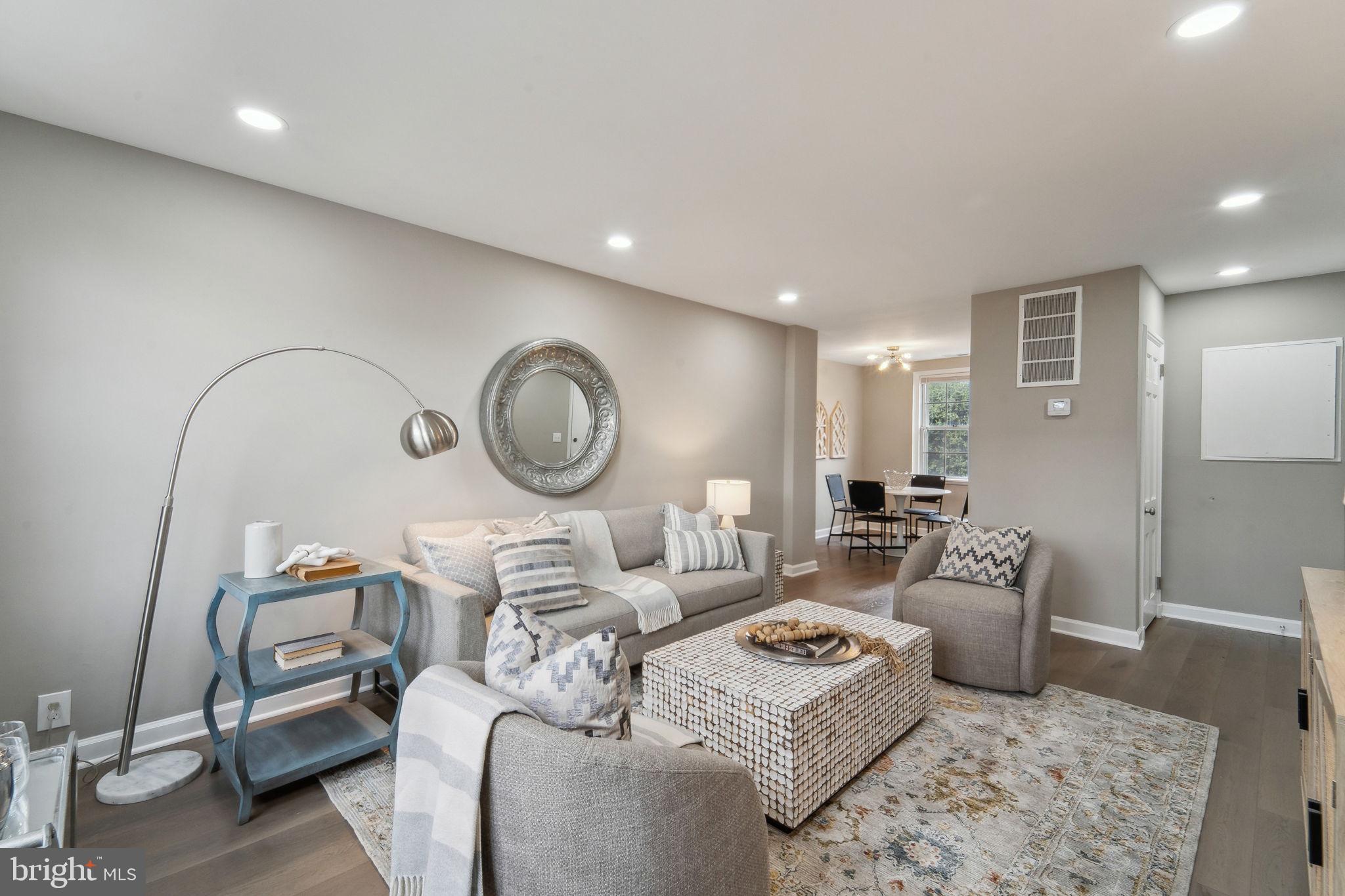 Welcome home to this meticulously renovated 2-bedroom, 2-full bathroom Braddock model in Fairlington Arbor with exceptionally low condo fees! This top floor unit offers 1,148 sqft across two light-filled levels. Upon entering enjoy luxury vinyl plank floors throughout, recessed lighting and a spacious floor plan perfect for entertaining. The expanded gourmet kitchen features quartz counters, solid wood shaker cabinets, SS appliances, and a custom coffee bar with bonus storage. The main level bathroom features all-new tile, vanity, fixtures and a shower-tub combo. As you venture upstairs, you will find custom built-in shelving, perfect for a reading nook and extra storage. The primary suite boasts a spacious bedroom with a walk-in closet, as well as an expanded bathroom featuring luxurious floor-to-ceiling tile, a 60-in vanity and an oversized walk-in shower. No need to travel downstairs for your laundry room, which showcases full-sized washer and dryer. Additional upgrades include fresh paint, electrical, trim, hardware and windows (installed 4/10). This home comes with one assigned parking space and ample street parking. Take advantage of easy access to I-395 and the incredible community amenities historic Fairlington has to offer, including access to pools, tennis and basketball courts, tot lots, a local farmer's market, trails, a dog park and more. Walk to downtown Shirlington, or hop in a 10-min car ride to Del Ray and Old Town, Alexandria. All information deemed reliable but not guaranteed. Buyer to verify all information.