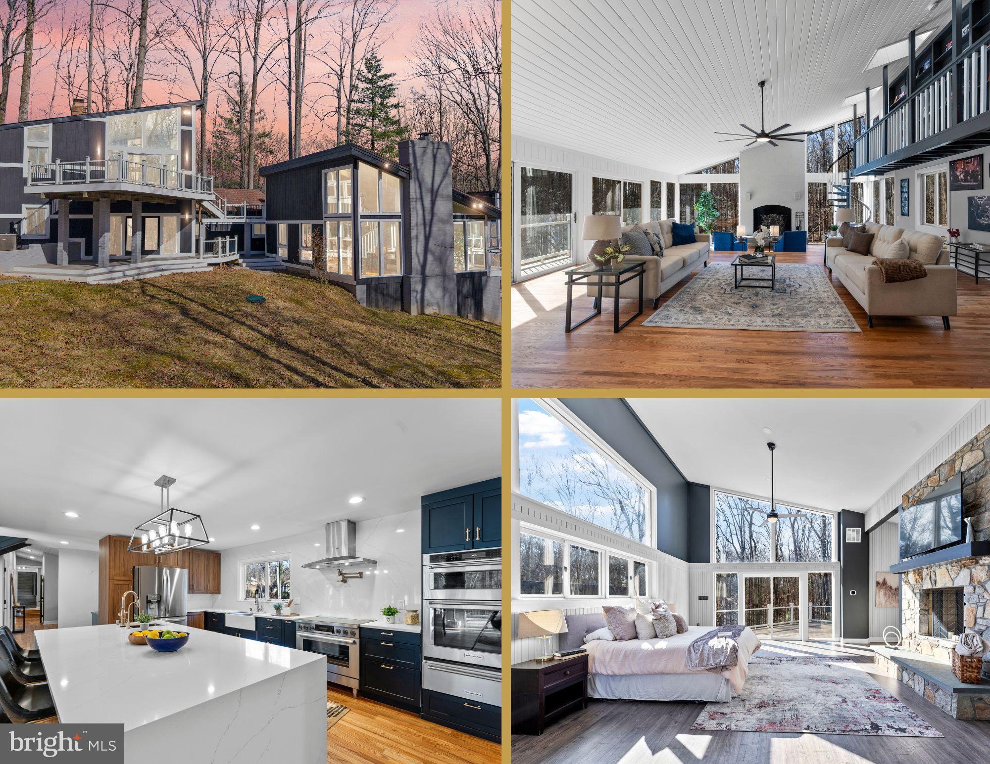 This custom-built, one-of-a-kind contemporary estate is an architectural masterpiece, offering 6 bedrooms, 6 full bathrooms, and breathtaking design throughout. Nestled on a private, secluded lot, this home blends modern elegance with nature, creating a serene retreat just minutes from city conveniences.  

Step inside to experience the expansive open floor plan, flooded with natural light from floor-to-ceiling windows that seamlessly connect indoor and outdoor living. The great room stuns with a soaring cathedral-vaulted ceiling, a show stopping wood-burning fireplace, a custom wet bar, and a dramatic spiral staircase leading to the balcony library.  

At the heart of the home, the chef’s kitchen is a culinary dream, featuring top-of-the-line appliances, quartz countertops, an induction stove, custom cabinetry, a massive island with an extra prep sink, and a walk-in pantry—a space designed for both grand entertaining and intimate gatherings.  

The primary suite redefines luxury, spanning over 1,200 square feet of tranquil elegance. This owner’s sanctuary boasts a double-sided stone fireplace, private office area, and floor-to-ceiling windows that immerse you in the beauty of your surroundings. The spa-like ensuite features heated floors, a walk-in shower with eight jets, a deep soaking tub, dual wash closets, and exquisite custom finishes. Downstairs, a private lower-level retreat offers a separate living area or additional bedroom, perfect for relaxation or hosting guests.  

Designed for multigenerational living, an exclusive suite above the kitchen provides the ideal space for an au pair, in-laws, or extended family, offering privacy without sacrificing connection.  

Outside, the home truly shines with six individual Trex decks, thoughtfully placed to capture breathtaking views from every angle. Connected breezeways allow you to move effortlessly through the property, while a lighted path leads to a serene natural spring pond and private basketball court—your personal outdoor oasis.  

With three wood-burning fireplaces, a main-level laundry room, and high-end finishes throughout, this home is truly one of a kind. Experience a lifestyle of luxury, privacy, and architectural excellence—schedule your private tour today!