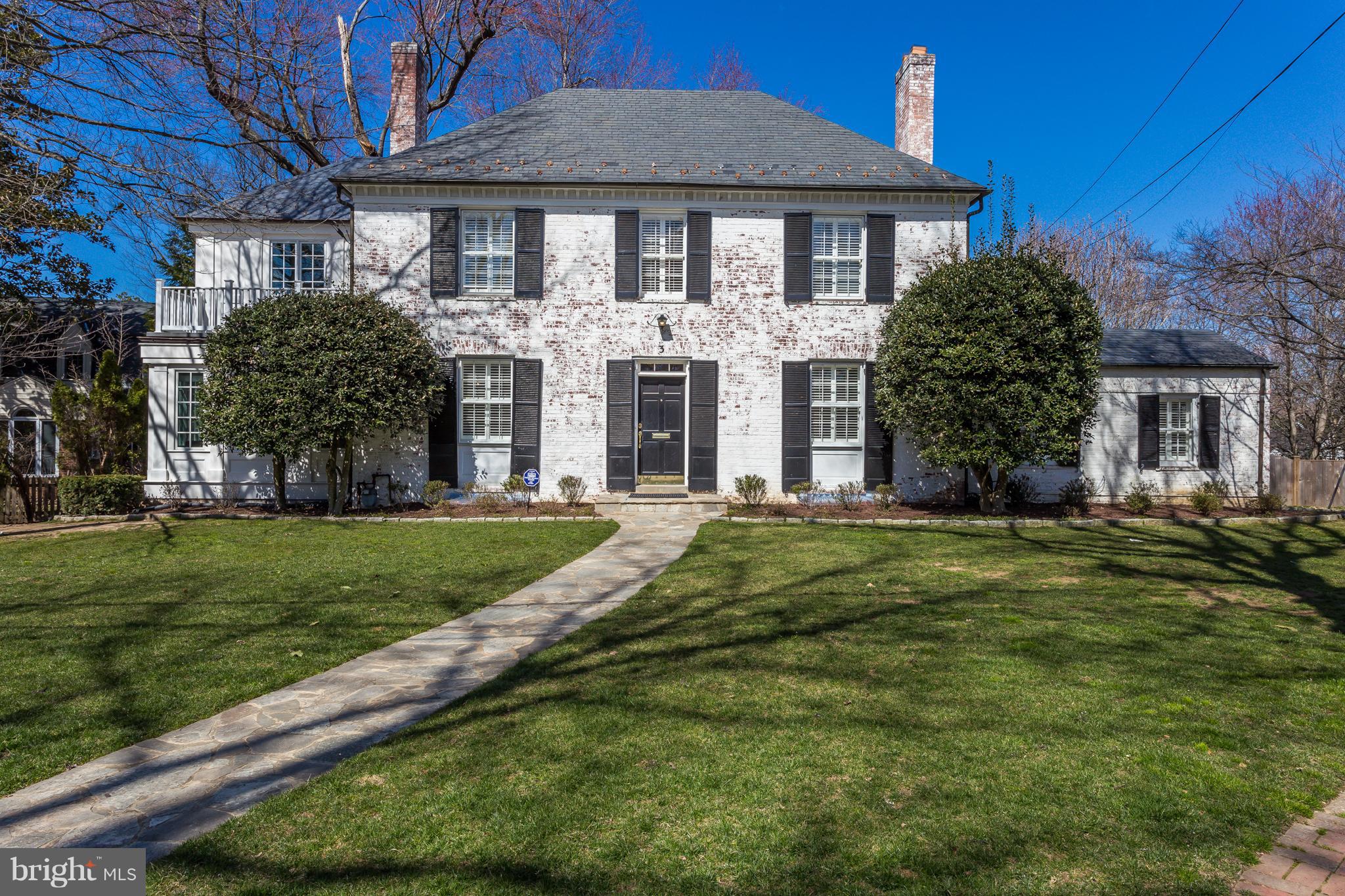 Stunning 4 bed, 4.5 bath white-washed brick Colonial on quiet cul-de-sac in Chevy Chase Sec. 5.Brand new master closet & bath addition includes double vanity, tub, rain shower and marble throughout. High ceilings, recessed lighting, wood floors, wood burning fireplace & renovated bathrooms. Finished basement w/ full bath & walkout to expansive fenced in backyard & flagstone patio.OPEN SUNDAY 1-4PM