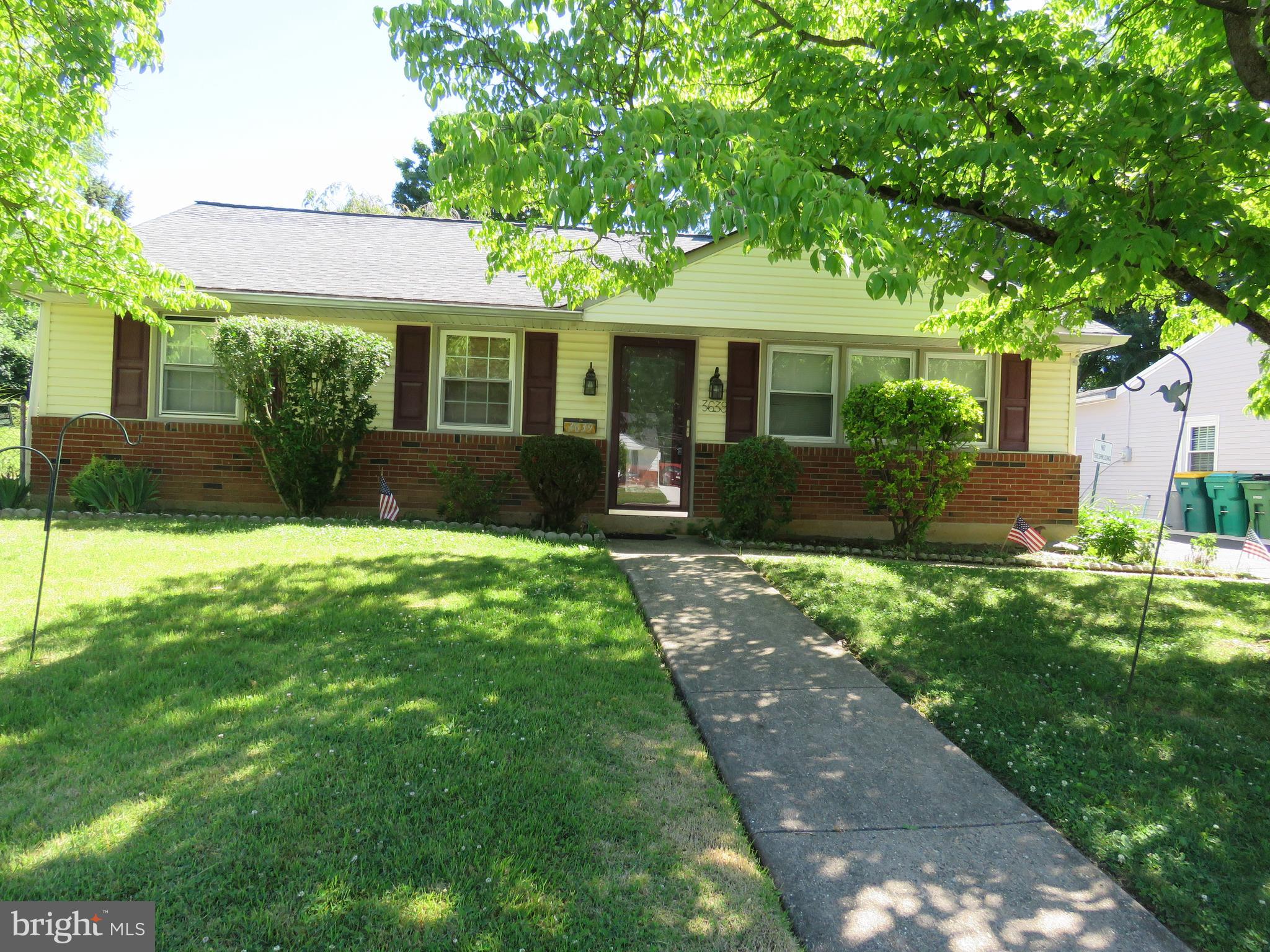 Nice 3 bedroom 1 remodeled & expand bath with detached garage. Great Value with newer gas heat and central air. Newer roof and replaced sewer line.  Main bedroom has french doors to rear brick patio adjacent to Covered porch with single french door to laundry and Kitchen.  Home has parklike backyard with additional brick patio in rear yard. Nicely landscaped with shade trees.  Oversized detached garage with electric provides additional storage  or a great workshop. Front sidewalk to custom full glass entry door. Large living room with big screen TV and surround sound speakers.  Ceiling lights were added to living room area. Good size front closet.  Must see full bath was expanded and features fully tiled walk in shower with custom glass block walls. Shower has modern black stainless stell panel system. with a matte finish and chrome controls. Tower style features a multi-function setup including a rainfall/waterfall shower head, body jets , and a hand held sprayer. Large single vanity with 2 rows of drawers.   Main bedroom and 3rd bedroom have new carpets installed. @nd bedroom has chair rail and large white  armoire available for additional storage. KItchen has White cabinets and plaenty of table space. Newer white  gas oven and black stainless Refrigerator with bottom freezer. Luandry room with washer & dryer and rear door to covered patio with lights in ceiling. Heater closet room on back of laundry area has newer gas burner and hot watewr heater.  Alot of nice features and long term upgrades are completed. Backyard is a hidden jewel that provides an oasis for relaxation.  This is very good value at this price range.