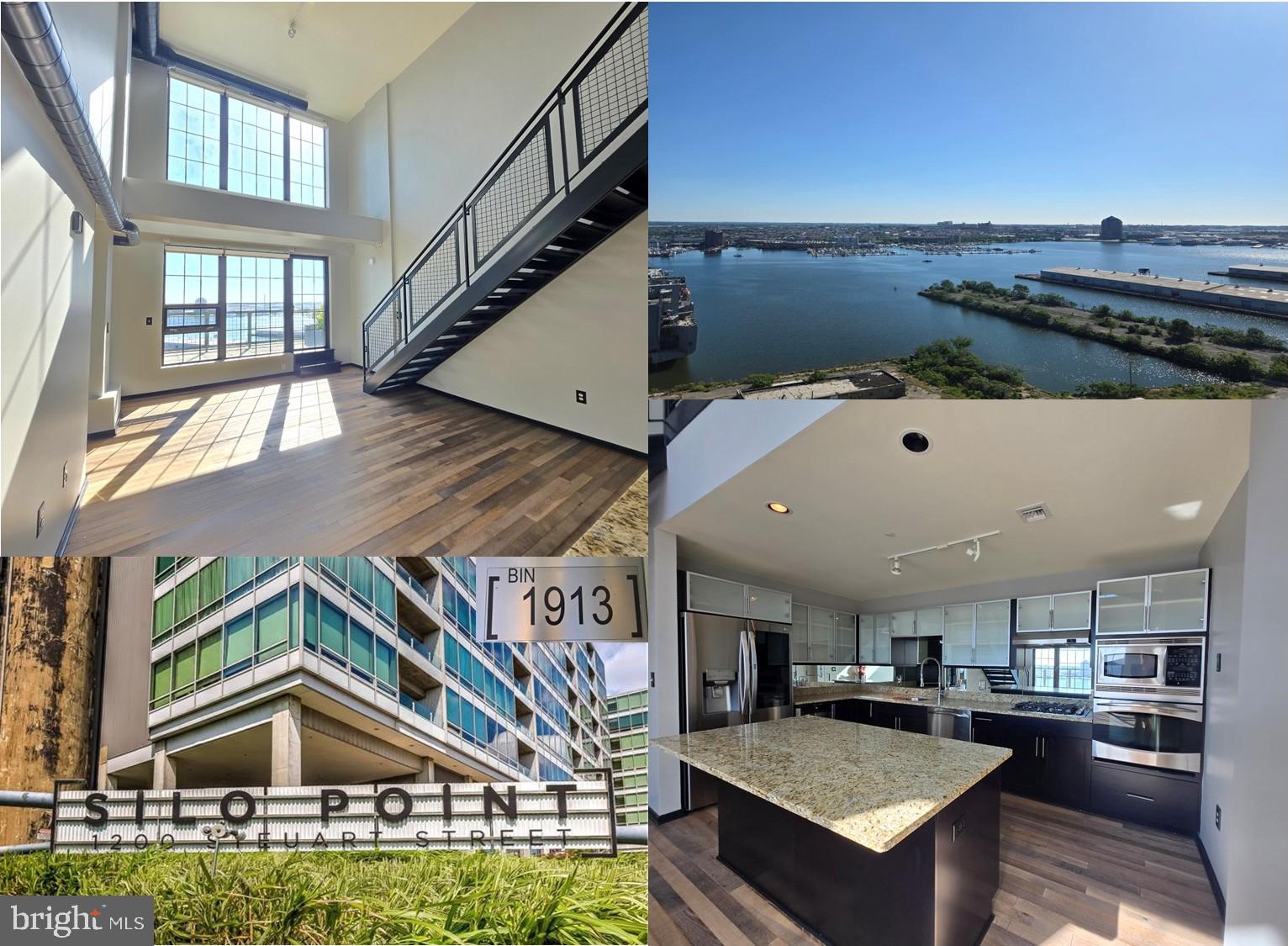 Welcome to Silo Point Unit 1913, a rare high-floor waterfront residence where Baltimore’s iconic industrial history meets sleek contemporary luxury. Set within one of Baltimore’s most distinctive condominium towers, this sought-after 19th-floor Plan WW residence offers an impressive two-level layout with over 2,500 square feet, 2 bedrooms, 2 full baths, 1 powder room, a flexible den, and a spectacular private terrace.

From the moment you enter, dramatic walls of windows capture breathtaking views of Baltimore City in all its glory, the harbor, and the shimmering Patapsco River, creating an extraordinary backdrop throughout the residence. The main level is designed for elevated entertaining, featuring a sleek gourmet kitchen with granite countertops, generous cabinetry, stainless steel appliances, gas cooking, wall oven, built-in microwave, and an oversized island that opens beautifully into the expansive dining and living areas. The open two-story dining and living room is filled with natural light and anchored by a soothing fireplace, creating an impressive yet inviting space for both everyday living and memorable gatherings. Glass doors lead to the expansive private terrace, extending the living space outdoors and offering a rare high-floor setting for dining, lounging, and taking in panoramic waterfront and city views. The residence’s soaring volume, window walls, clean contemporary lines, and striking architectural details create a sense of openness, light, and luxury that is distinctly Silo Point.

The upper level offers a private retreat with an elegant owner’s suite, walk-in closet, and spa-inspired bath, along with a generous secondary bedroom, additional full bath, den/home office, laundry, and storage. The open-to-below design enhances the home’s dramatic scale, while the thoughtful floor plan offers both privacy and flexibility for today’s lifestyle. Whether working from home, hosting overnight guests, or simply unwinding above the city, this residence delivers a rare combination of space, sophistication, and iconic views.

Silo Point is one of Baltimore’s most unique upscale waterfront residences, thoughtfully built within a historic 1923 grain silo and transformed into a bold, award-winning condominium tower. Residents enjoy state-of-the-art amenities including a 24-hour front desk, concierge services, breathtaking lobby, controlled-access garage parking, onsite management, guest parking, Wi-Fi hot spots, and the coveted 19th-floor Sky Lounge. The Catacombs amenity level features a 24-hour fitness and wellness center, game room, wine vault, conference rooms, and additional lifestyle services, creating a full-service luxury living experience.

Perfectly positioned in Locust Point with convenient access to the waterfront, dining, downtown Baltimore, major commuter routes, the Water Taxi, and Charm City Circulator, Unit 1913 delivers a rare blend of privacy, skyline drama, luxury amenities, and true urban waterfront living. With its expansive terrace, dramatic two-level design, walls of glass, and unforgettable views of the city and Patapsco River, this residence is a truly special opportunity in one of Baltimore’s most architecturally significant waterfront communities.

Carpeting is currently in the process of being replaced and is expected to be completed by mid-June.