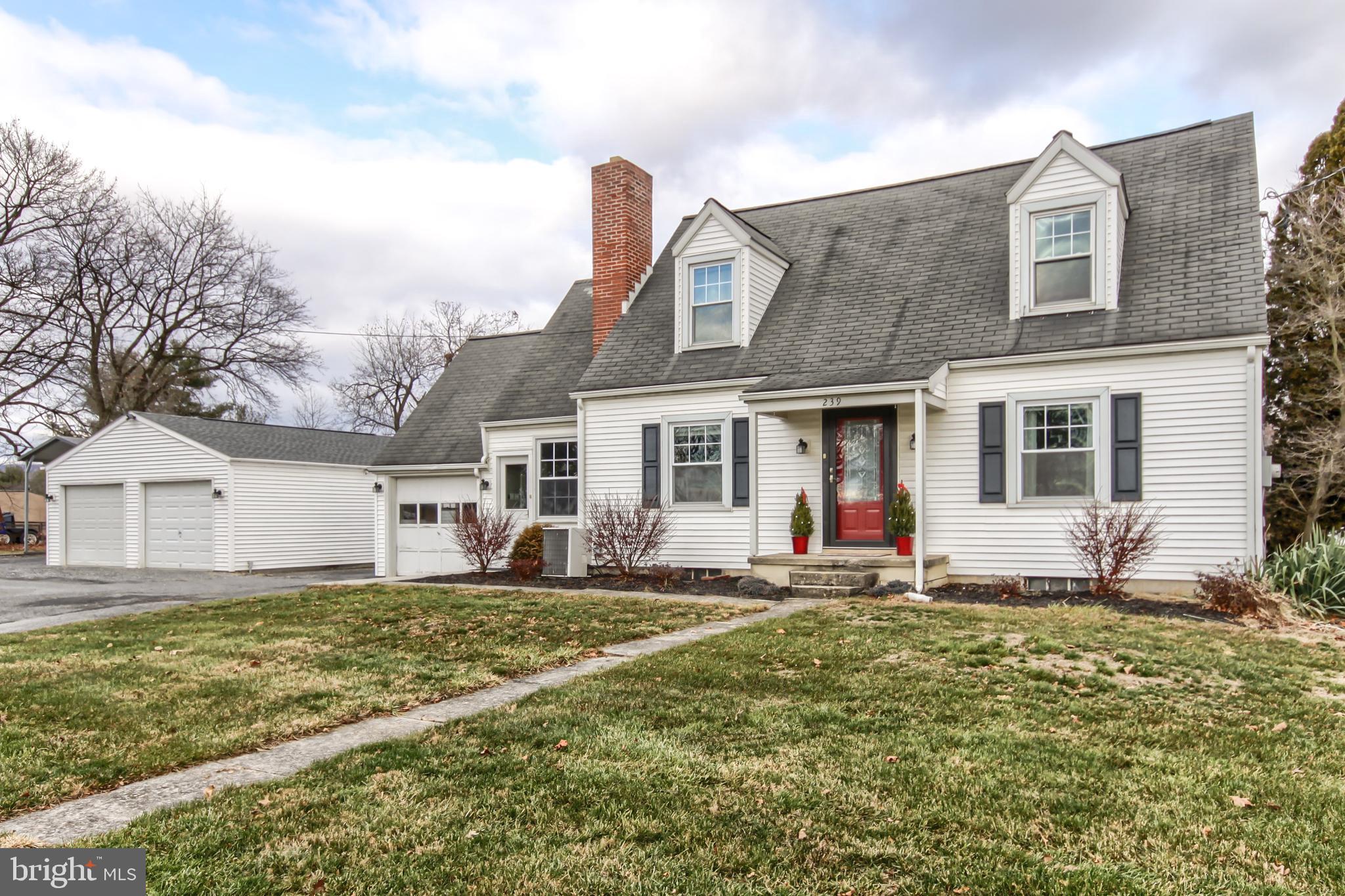 100% USDA financing Eligible!  Do not miss this 5 bedroom  cape cod home with plenty of garage space (3 car garage) and a heated in ground pool!  This property sits on a very private 1 acre lot.  It features a mudroom, updated kitchen, and central air.  The kitchen features updated appliances including a double oven.   The exterior features a fenced heated in ground pool, composite deck, covered pavilion, large shed, and play area.
