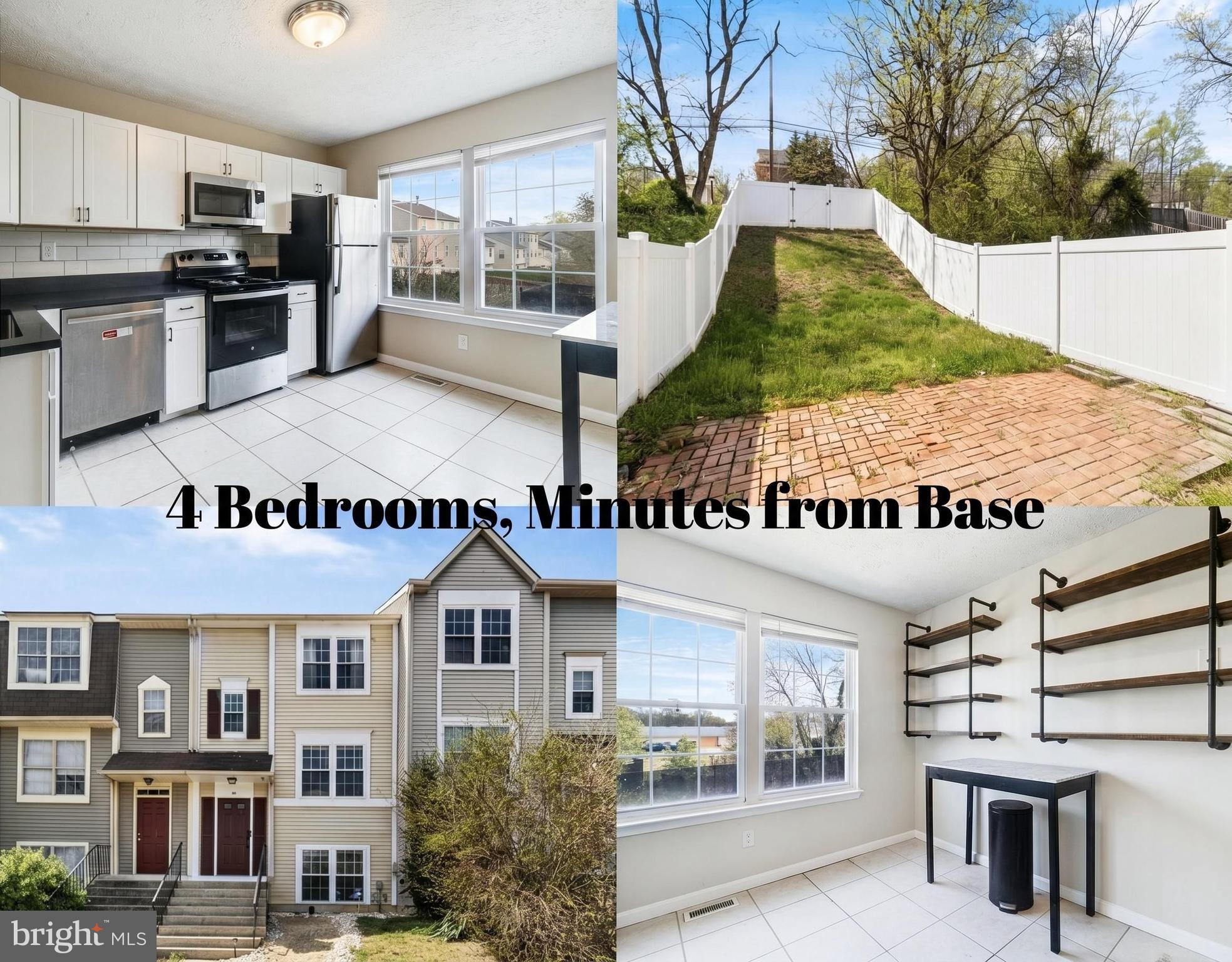 *****Contract fell thru - buyer and lender could not perform **********Motivated seller- house is ready to go - The Town of Indian Head presents this fully finished three-level townhome featuring a newly remodeled kitchen with updated cabinetry, quartz countertops, and energy-efficient stainless steel appliances. The kitchen also includes app-controlled appliance smart features, including an **EcoBee system for energy efficiency thermostats in every room for modern  convenience.  Plenty of space for an eat-in kitchen, plus a separate dining area flowing into a spacious living room with a convenient half bath.

The upper level offers three bedrooms and a fully updated full bath, while the lower level includes LVP flooring, a 4th bedroom, remodeled full bath, and large utility room with new washer/dryer. Additional highlights include a recreation room, patio with vinyl privacy fence, newer HVAC, high-efficiency water heater, updated plumbing, painting and other thoughtful updates throughout.
Enjoy easy access to Indian Head Base (walking distance), DC, and Virginia, as well as walking distance to shopping and schools. This home combines modern amenities and convenience for the perfect turnkey lifestyle.