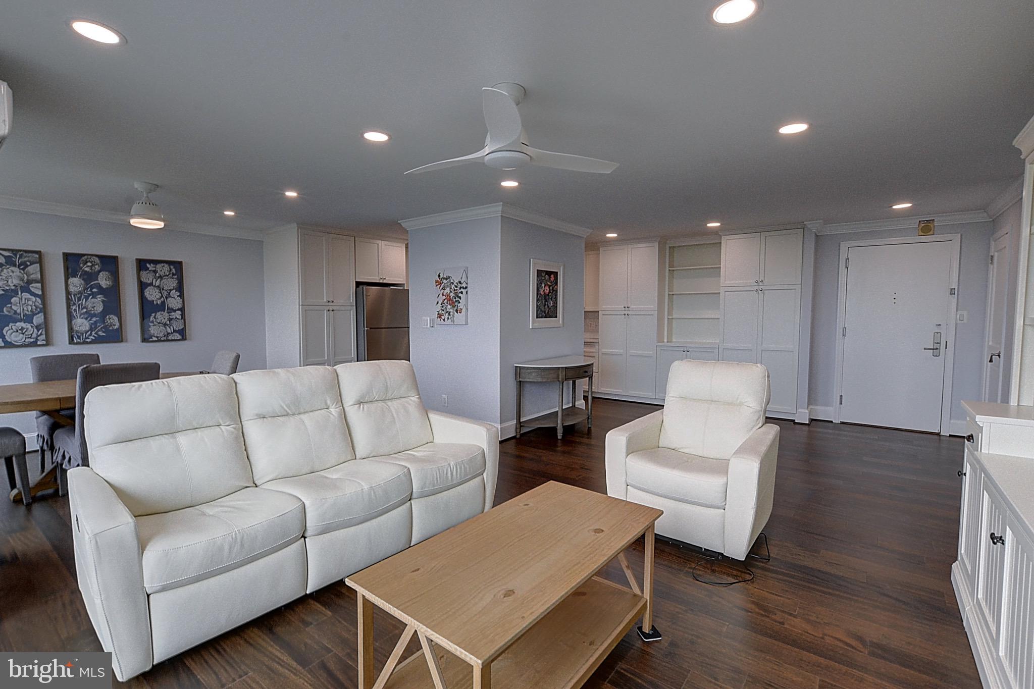 Set on the penthouse level of the South tower, this fully renovated two-bedroom, two-bathroom residence offers 1,330 sq. ft. of bright, comfortable living with a rare combination of upgrades you won't find in most units here.<br><br>

The tennis court and treetop views bring in beautiful natural light through walls of glass, and a private balcony gives you a peaceful, leafy outlook to enjoy morning coffee or unwind at the end of the day.<br><br>

Inside, rich hardwood floors run throughout the home, finished with crown molding and recessed lighting. The open living and dining area flows right out to the balcony, making it easy to relax or host friends.<br><br>

The kitchen features crisp white shaker cabinetry with soft-close doors and drawers, white quartz countertops, and a classic subway-tile backsplash. Stainless appliances include a gas range, over-range microwave, a Fisher & Paykel double-drawer dishwasher, and an undermount sink. Just off the entry, a full wall of custom built-in cabinetry and pantry storage adds the kind of space these units rarely have.<br><br>

Both bedrooms are generous and full of light, with hardwood floors, ceiling fans, and picture windows that capture the treetop views. The two renovated bathrooms have quartz-topped vanities, custom medicine cabinets, and designer aqua glass accent tile in the tub-and-shower surrounds.<br><br>

Two features really set this residence apart. First, a rare in-unit washer and dryer, a full-size LG front-load set tucked neatly behind custom cabinetry, so there's no shared laundry and no waiting. Second, and even harder to find in this building, a personal HVAC system with independent ductless mini-splits in the living area and bedrooms, giving you full control over your own comfort all year round.<br><br>

There's just as much to enjoy outside your door. The Arcade level keeps daily errands simple, with a market for quick grocery runs and a beauty salon when you want to treat yourself, all without leaving the building. The amenities are just as thoughtful, from the state-of-the-art fitness center to the indoor and outdoor pools, the tennis and pickleball courts, and the community garden. There's also a clubroom, library, and meeting rooms whenever you need them. You're in the heart of everything here, close to transportation, shopping, and dining, with the Wildwood Shopping area practically at your doorstep. And yet, inside your home, it stays peaceful and quiet, a real sanctuary from the day-to-day.<br><br>

Penthouse level, South tower, tennis court views, hardwood throughout, in-unit laundry, and personal HVAC. This is a rare offering. Schedule your private tour today.