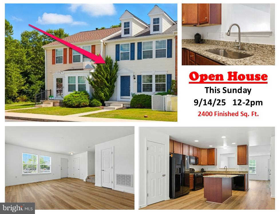 This freshly painted 3-bedroom townhouse offers 2,400 sq. ft. of beautifully finished living space in a welcoming neighborhood with plenty of parking. As of August 25, 2025, luxury vinyl plank flooring has been installed throughout the main level, complemented by brand-new carpeting throughout the upstairs. The kitchen shines with newly installed granite countertops and a brand-new refrigerator, making it a perfect hub for everyday living and entertaining.
Recent upgrades include a new roof (2023) and hot water heater (2024), ensuring peace of mind for years to come. The home features 2 full baths and 2 half baths, including a spacious master suite with a walk-in closet, dual vanities, a soaking tub, and a separate shower.
The expansive kitchen includes an island, dining area, and a cozy gathering space. Downstairs, a finished basement with a half bath offers flexible space for a home office, playroom, or media area. Conveniently located near shopping and schools, this home blends comfort, style, and practicality.