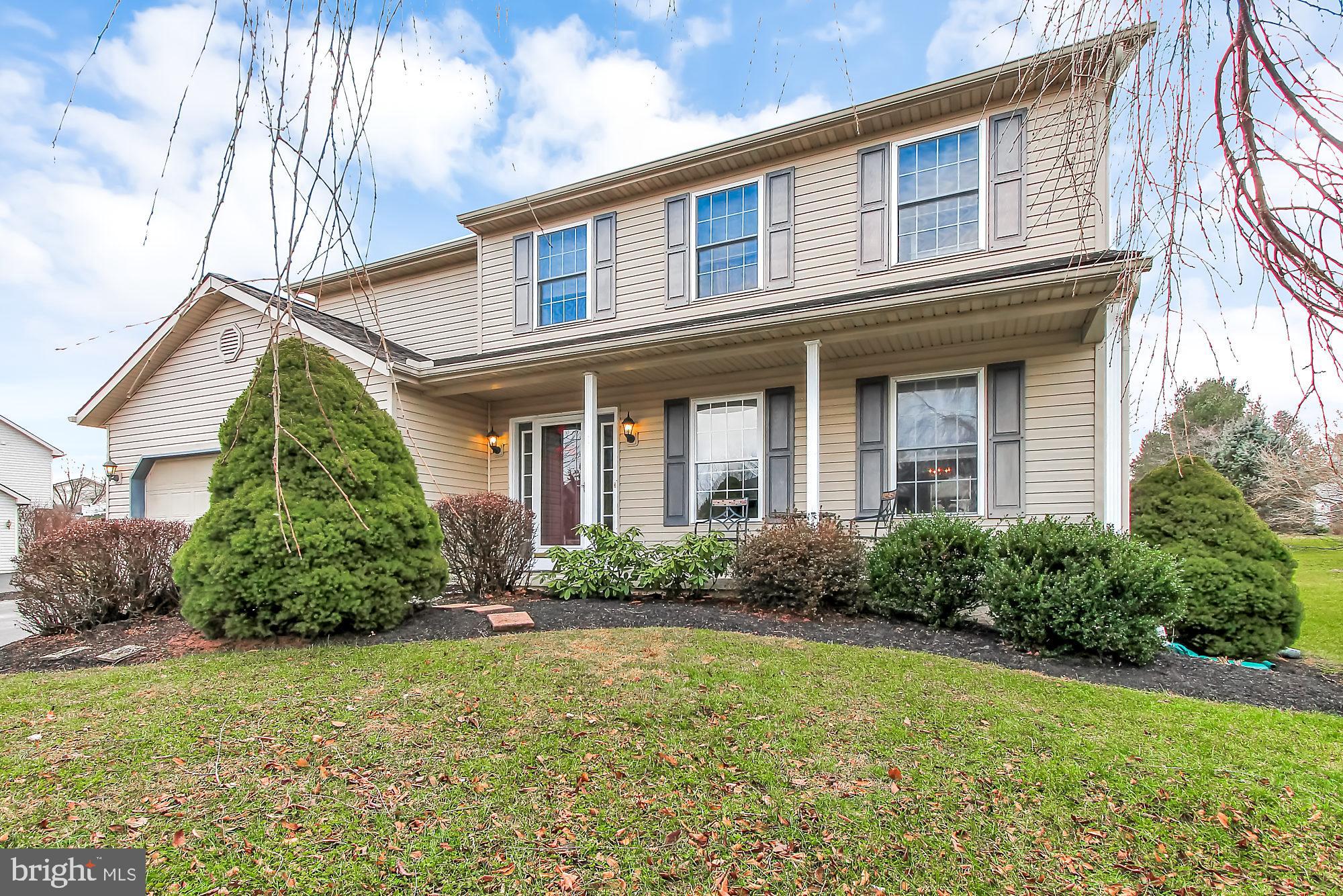 You must see this beautiful 4 bedroom 2.5 bath Colonial in Conrad Weiser School District! This great single is nicely situated on a spacious lot with plenty of room in the backyard for entertaining. Inside, the modern open concept living area is bright and roomy and highlighted by a large family room with a gas fireplace focal point. The eat-in kitchen has lots of cabinet space and flows smoothly into the formal dining and living rooms. A convenient powder room completes the first floor. Upstairs you will find a large master bedroom suite that boasts a walk-in closet and separate shower stall, three additional nicely-sized bedrooms, and a full hallway bath with double sink vanity. Downstairs in the basement with outside egress, there is an extra 250 square feet of finished living space with a laundry area, built-in shelves, and two large closets, as well as an even larger storage/workshop area that could serve many purposes. And did I mention the new kitchen and living room flooring, the welcoming front porch, the central air, the economical gas heat, or the attached 2-car garage? This great home is also close to everything for commuting and shopping, and the local community pool and park are only moments away.  Call to schedule your private showing today! You will not be disappointed.
