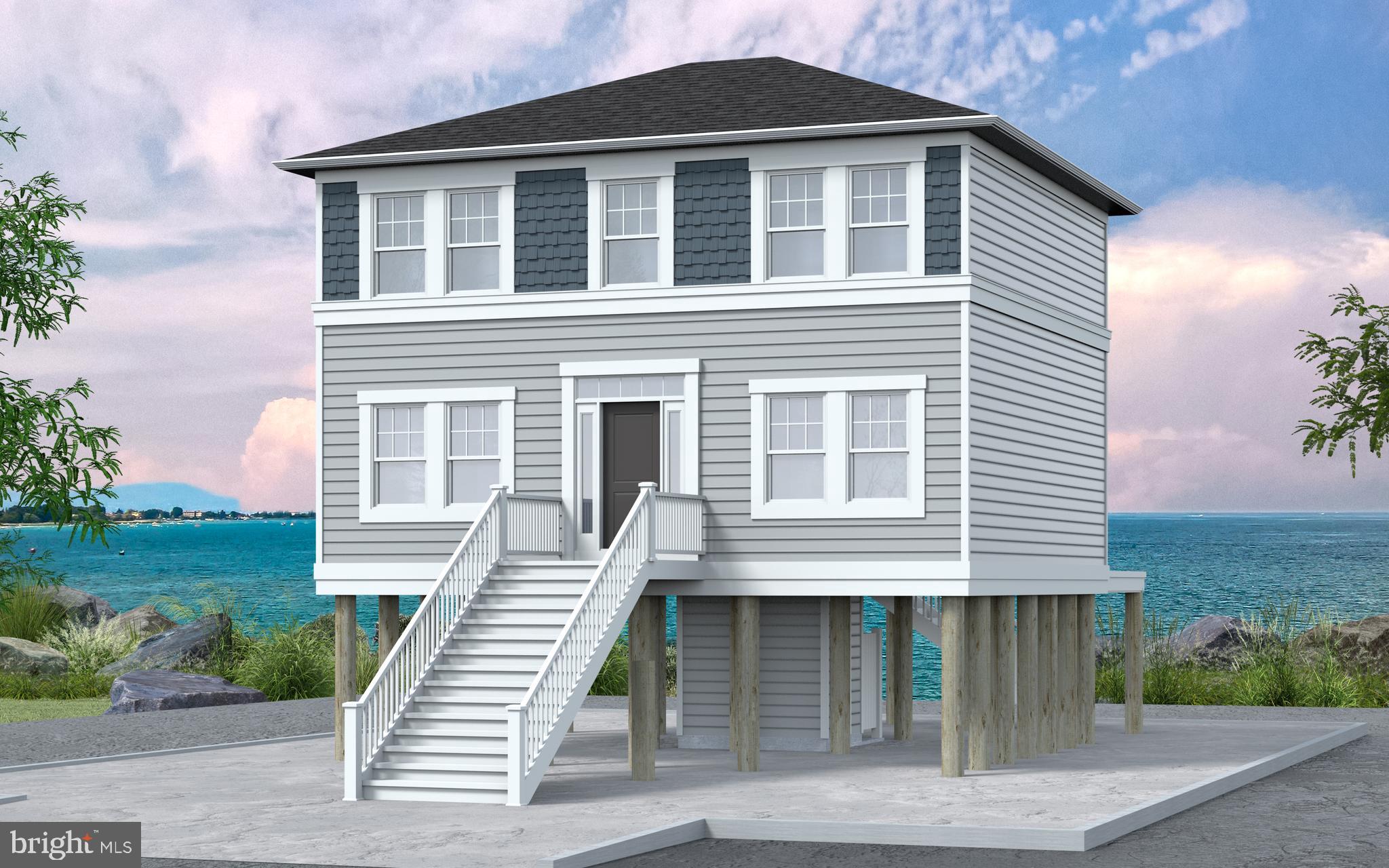 Inlet ll Model offered by Gemcraft Homes Elevation "A".  Piling home capturing beautiful views of the Chincoteage Bay, 4BR/3BA 1750 sq ft. First level features Owners Suite w/Tray ceiling and large owners bath with double bowl sink, shower and walk-in closet. Also located on the main level is 2 additional BR's and laundry area and a 21x10 open deck. Second floor boosts a spacious great room and open kitchen with a center island and large pantry along and a 4th BR and full BA to complete the second level.  Home is To Be Built. Pictures may have upgraded features. Captains Cove Golf & Waterfront Community amenities offer: 9 Hole Pristine Golf Course, 3 Pools (2 Outdoor/1 Indoor), Fitness Center, Boat Ramp, Basketball, Tennis & Pickle-ball Courts, Walking & Biking Trails, Dog Park, Security and more. Call for more information. Photos are of similar model and may include upgrades not included in base price.