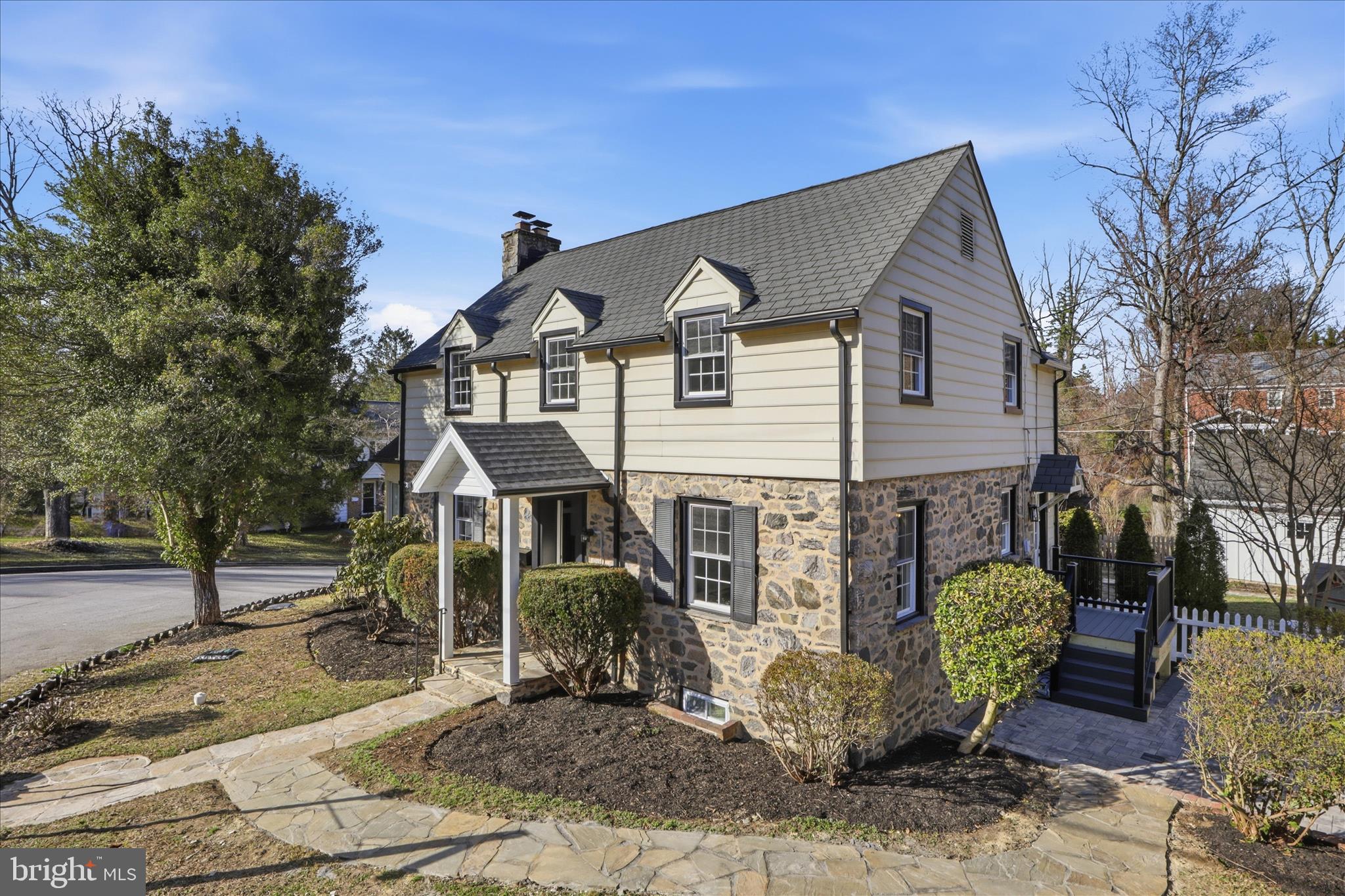 Beautifully upgraded stone home in desirable West Towson. Features a large updated kitchen, sunroom, updated bathrooms, new windows, new water heater and brand new central HVAC. The  finished basement provides additional living space. Step right off the kitchen to a new patio, perfect for relaxing or entertaining. The property also includes a detached garage with convenient alley access to the rear yard. Located on a quiet, walkable street close to Towson shops, restaurants, parks, library, YMCA, and major commuter routes.
